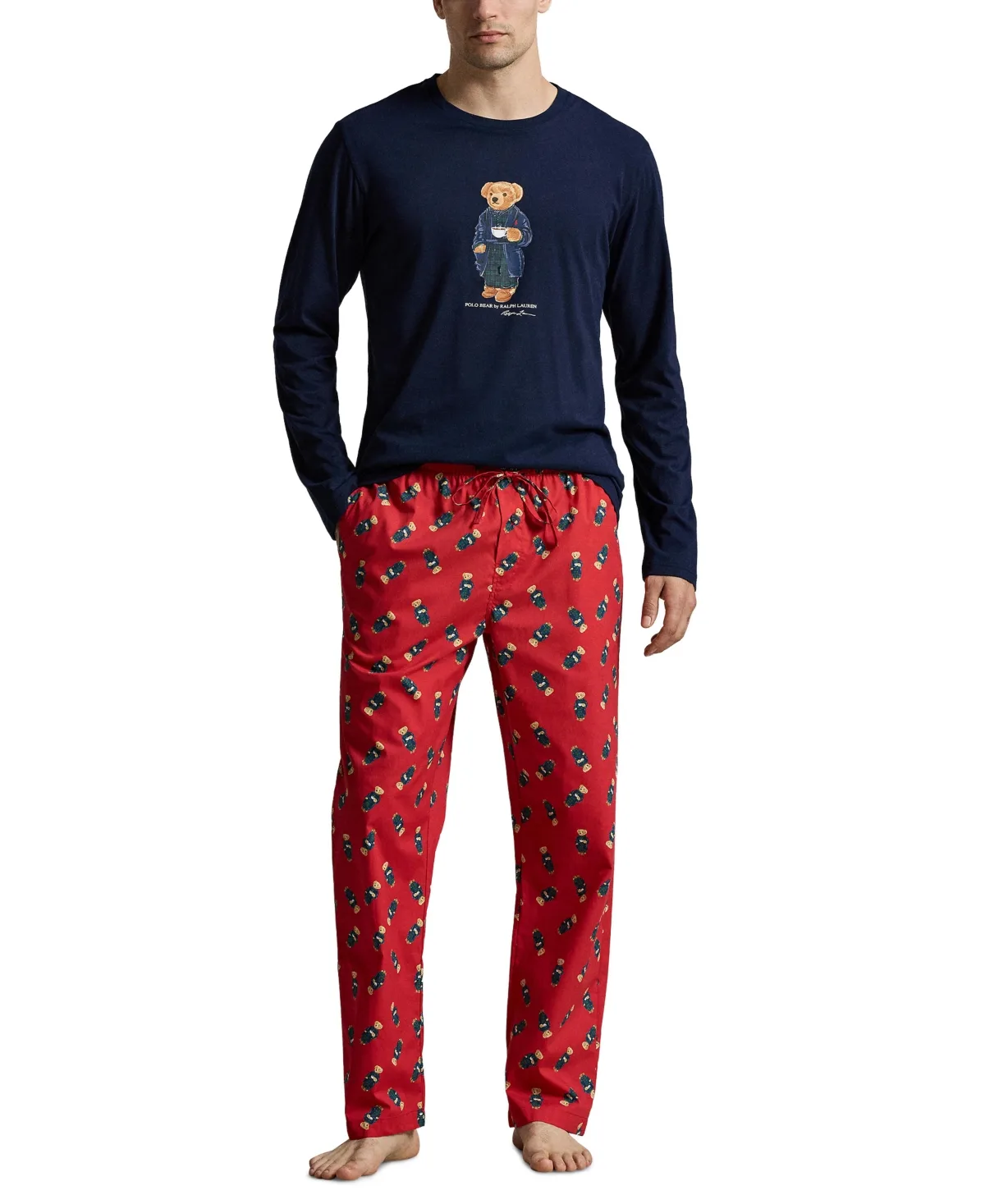 Polo Bear Long-Sleeve Crewneck Cotton Top and Pants, 2-Piece Set by Polo Ralph Lauren