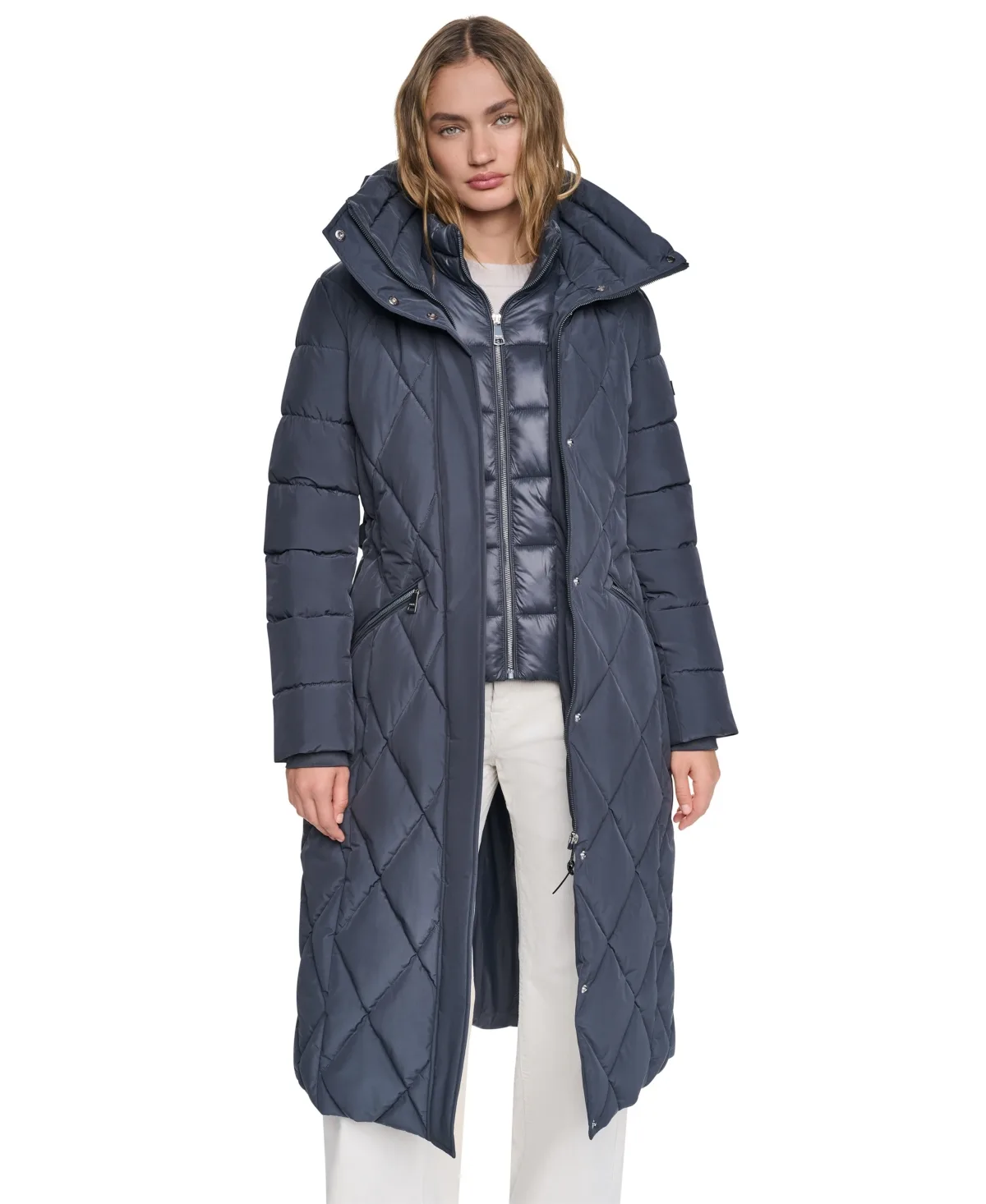 Long Belted Quilted Puffer Coat