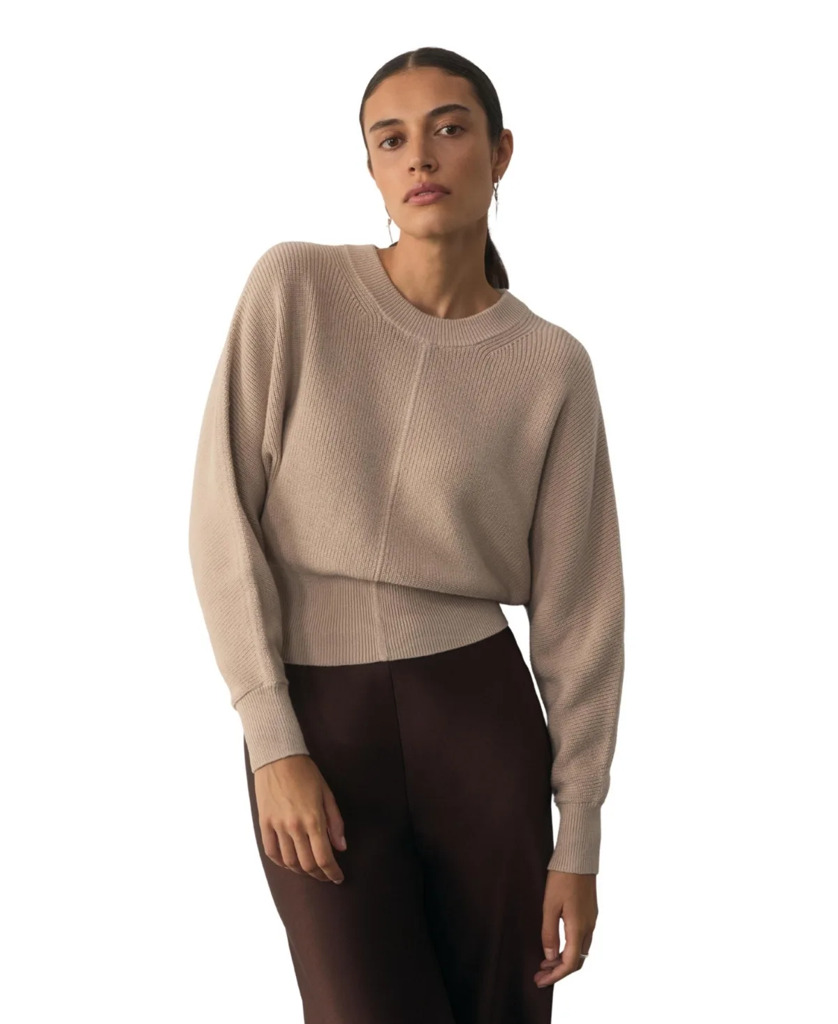 Rieti Silk-Blend Ribbed-Knit Crewneck Sweater by The Fold