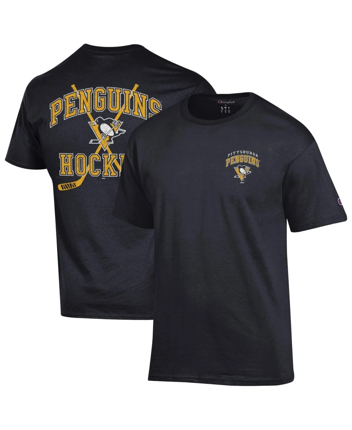 Pittsburgh Penguins Stick with It Jersey Oversized-Graphic Crew Neck T-Shirt by Champion