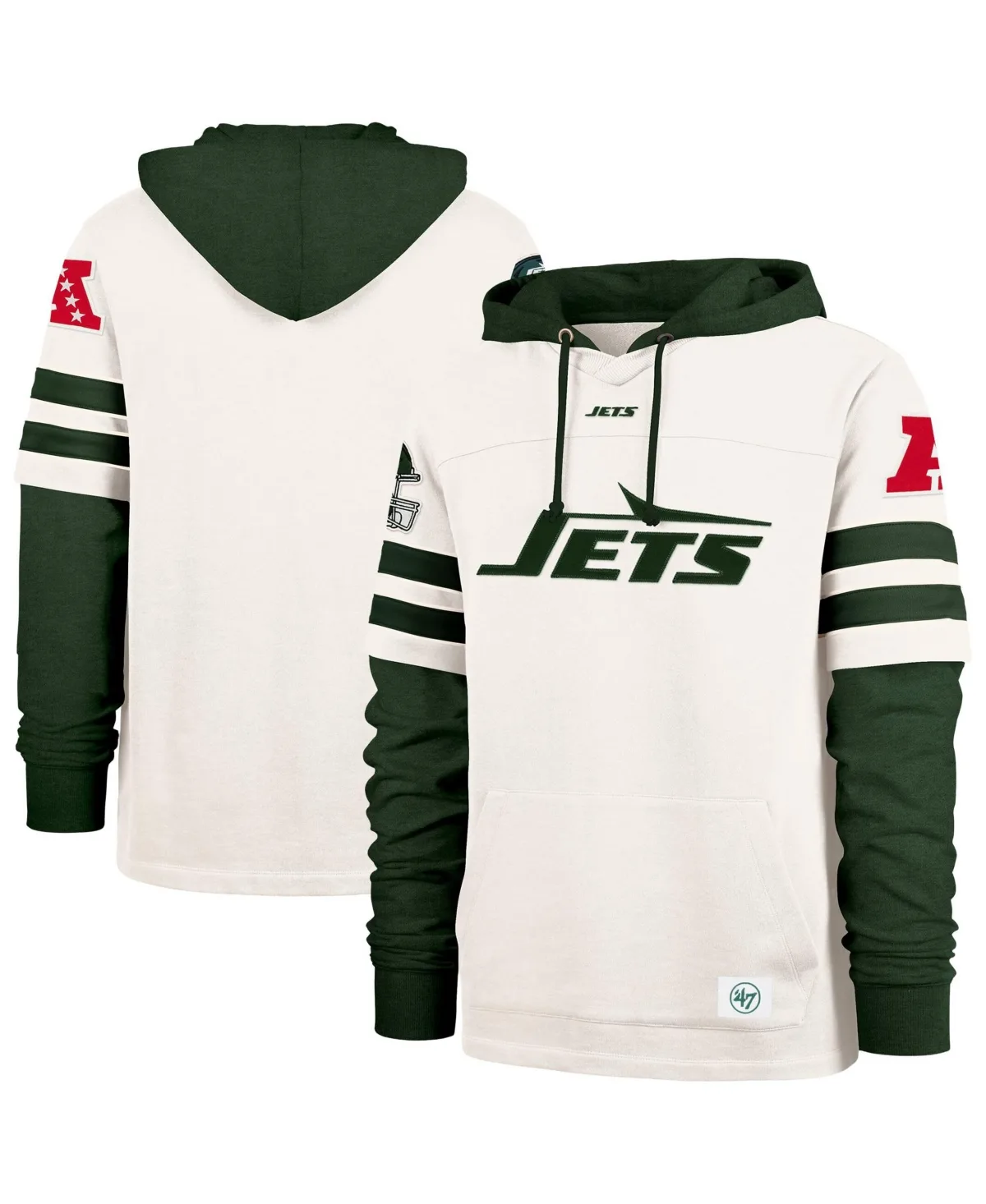 New York Jets Split Zone Cornerback Duo Lacer Hoodie by 47 Brand