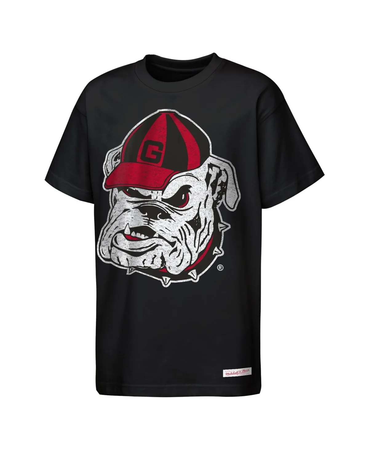 Georgia Bulldogs Mascot Big Face Oversized Retro T-Shirt by Mitchell & Ness