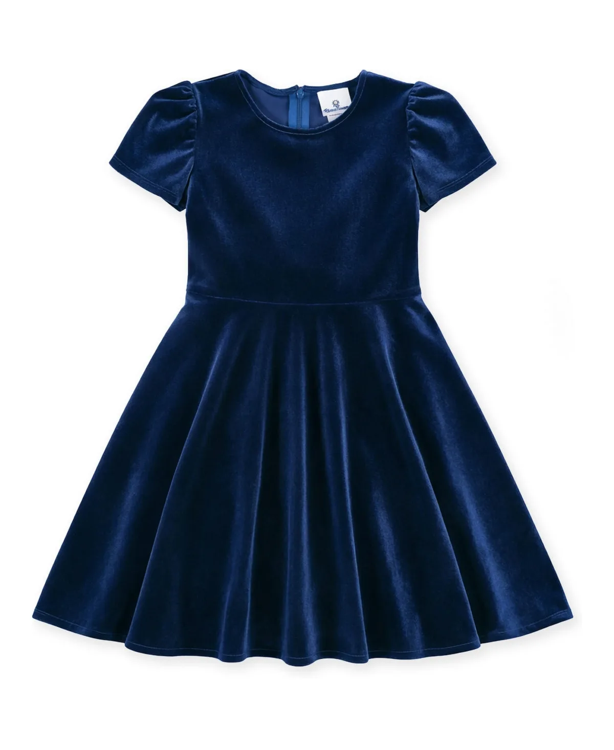 Bubble-Sleeve Stretch Velvet Dress by Florence Eiseman