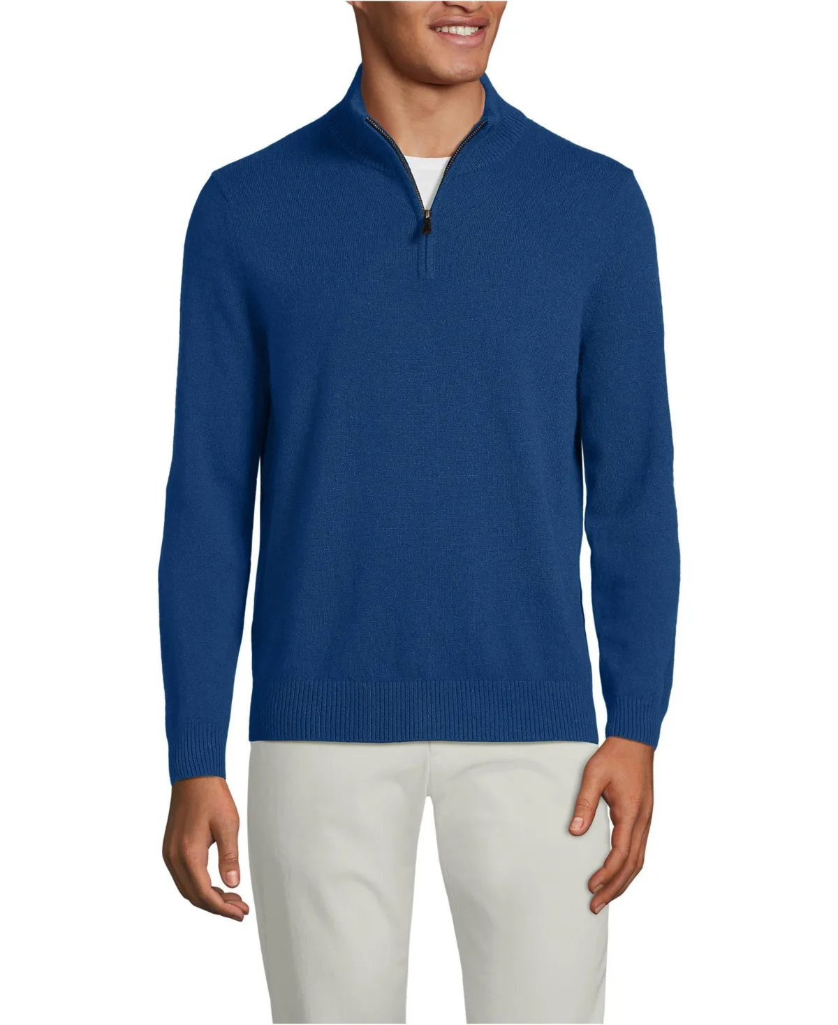 Fine Gauge Cashmere Quarter Zip by Lands' End