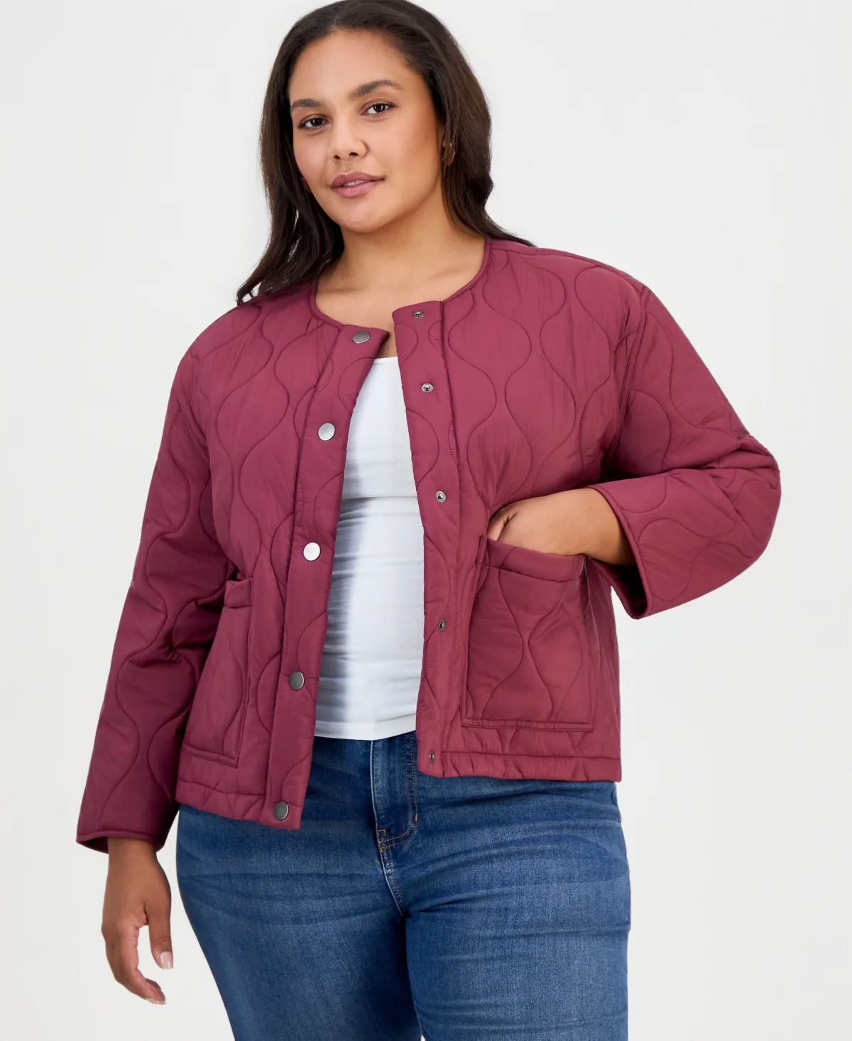 Drawcord Quilted Bomber Jacket by Style & Co