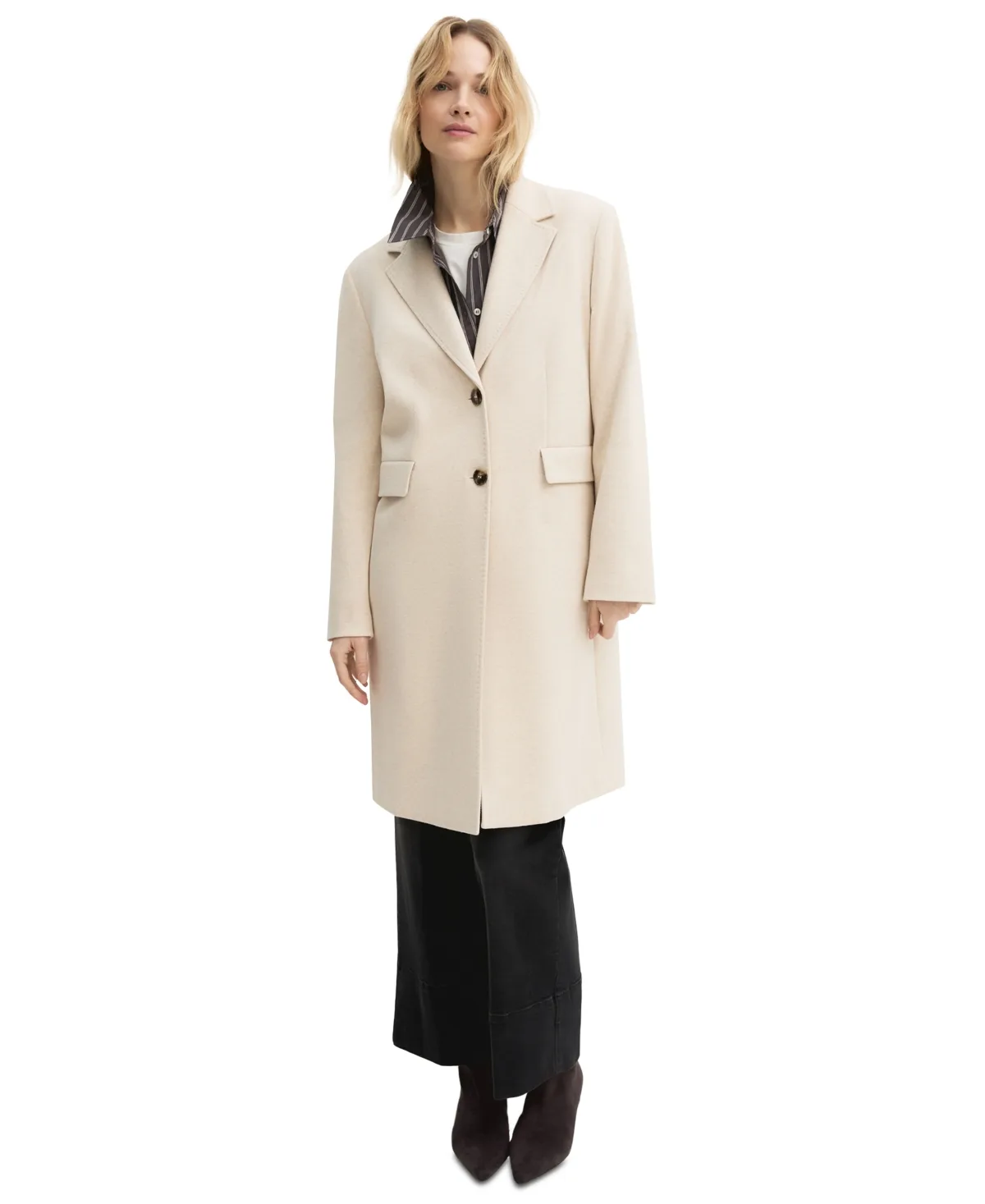 Emmtritone Mid-Length Single-Breasted Brushed-Jersey Coat