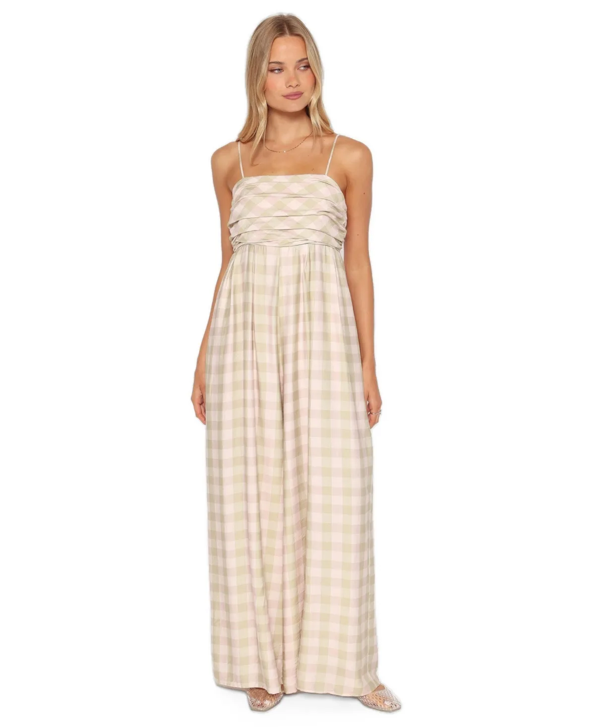 Pricilla Square-Neck Sleeveless Wide-Leg Jumpsuit