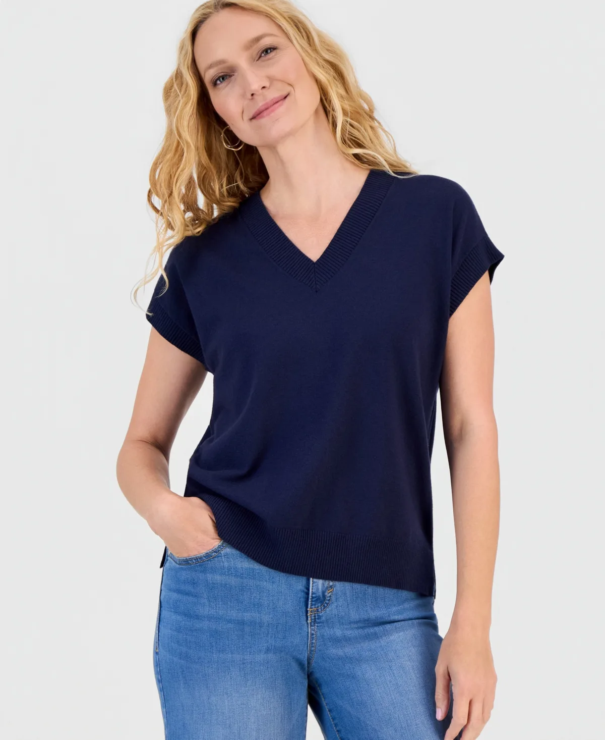 Sleeveless V-Neck Sweater by Style & Co
