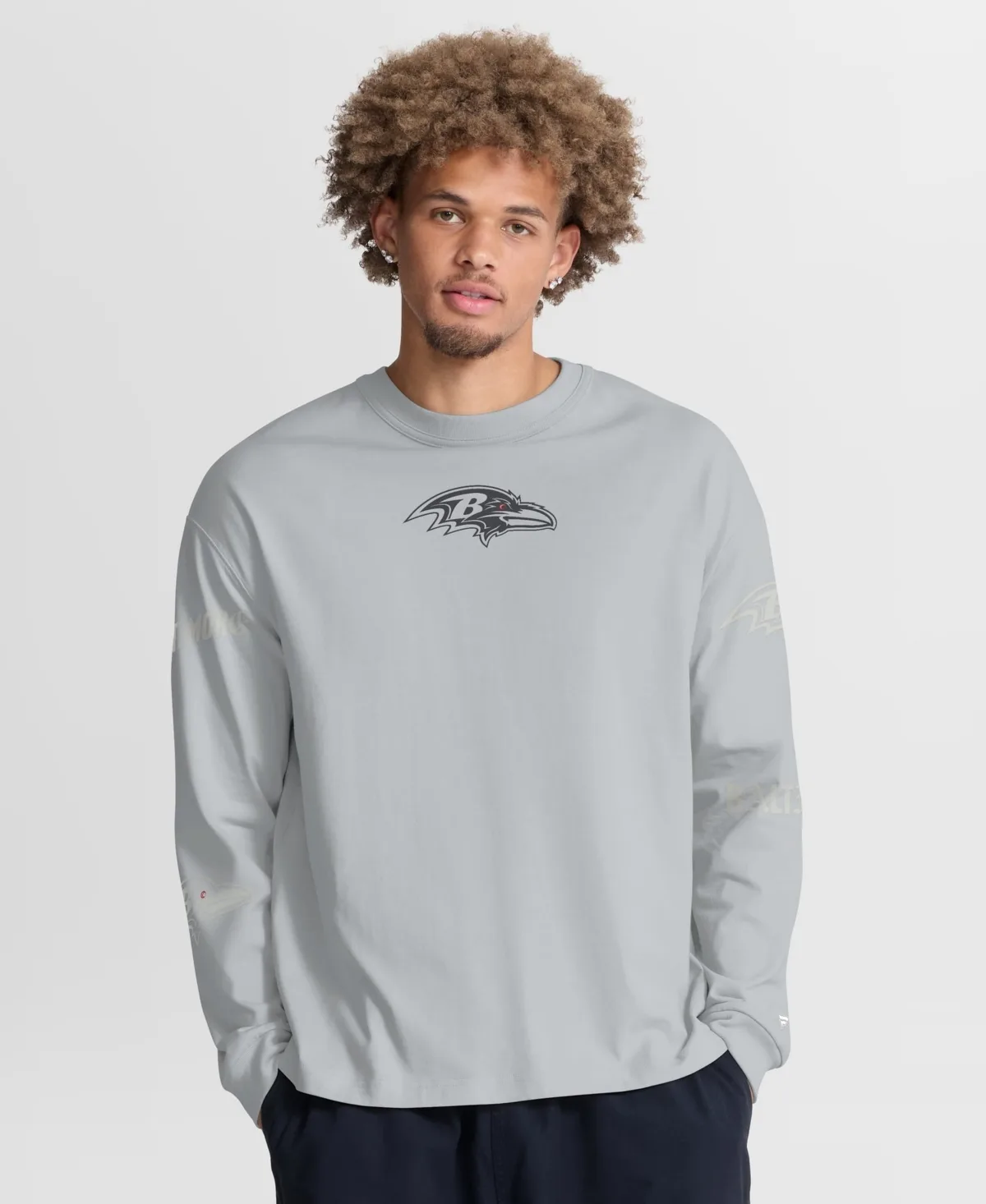 Baltimore Ravens Type Play Long-Sleeve Oversized Graphic T-Shirt by Fanatics