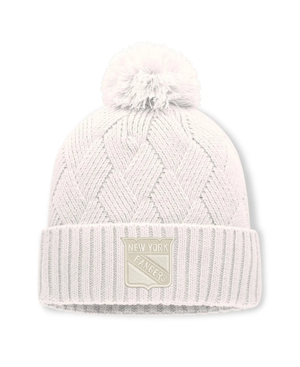 New York Rangers Level Up Cuffed Knit Hat with Pom by Fanatics