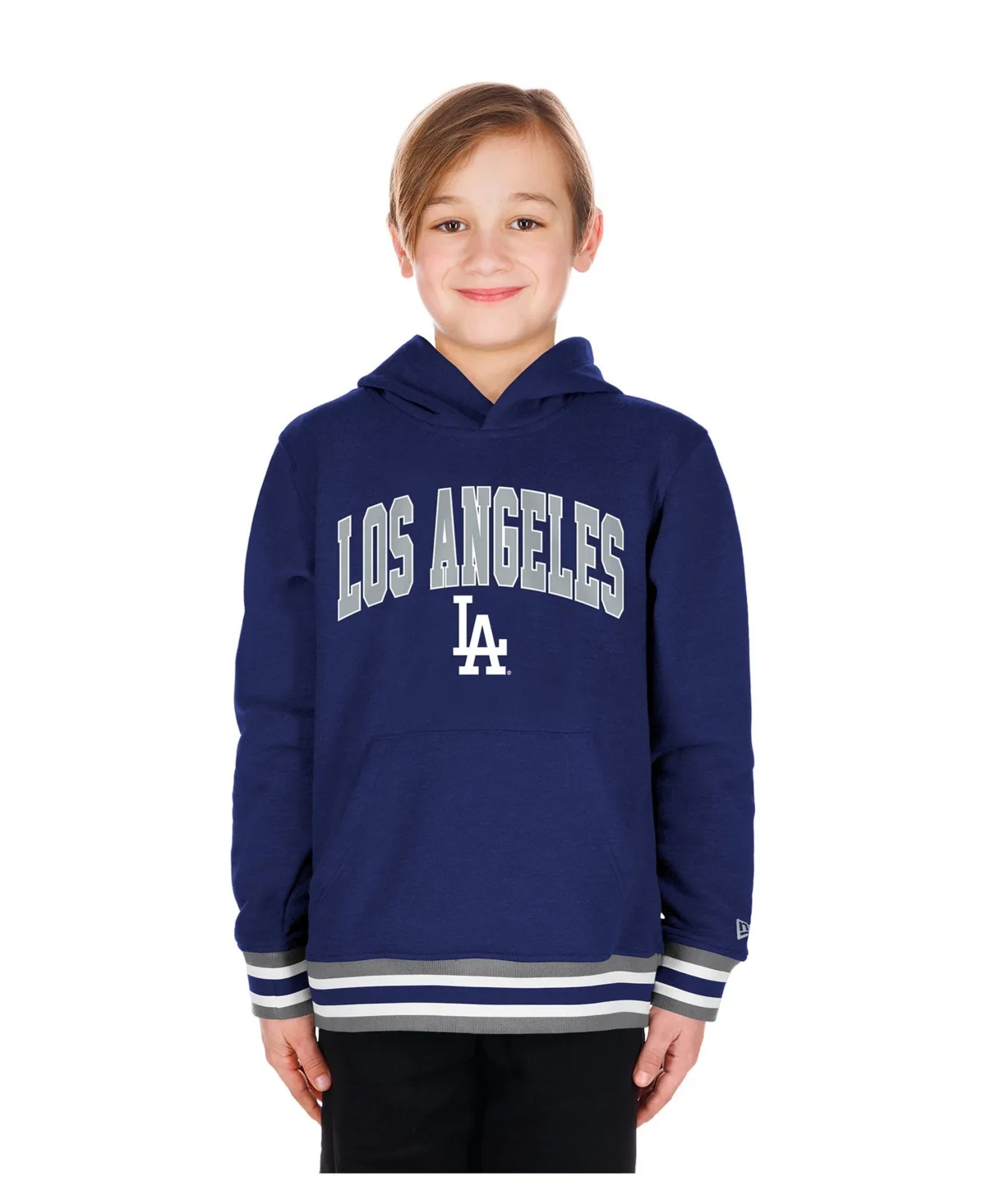 Los Angeles Dodgers Knit Trim Pullover Hoodie by New Era