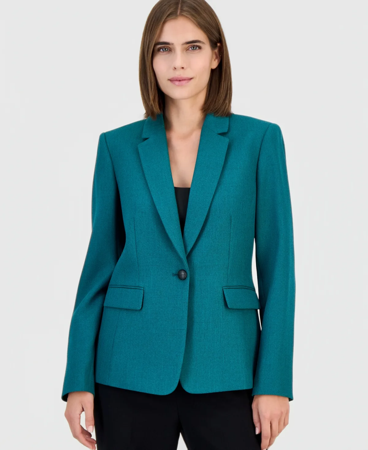 Shoulder-Padded Peak-Lapel Blazer by Tahari