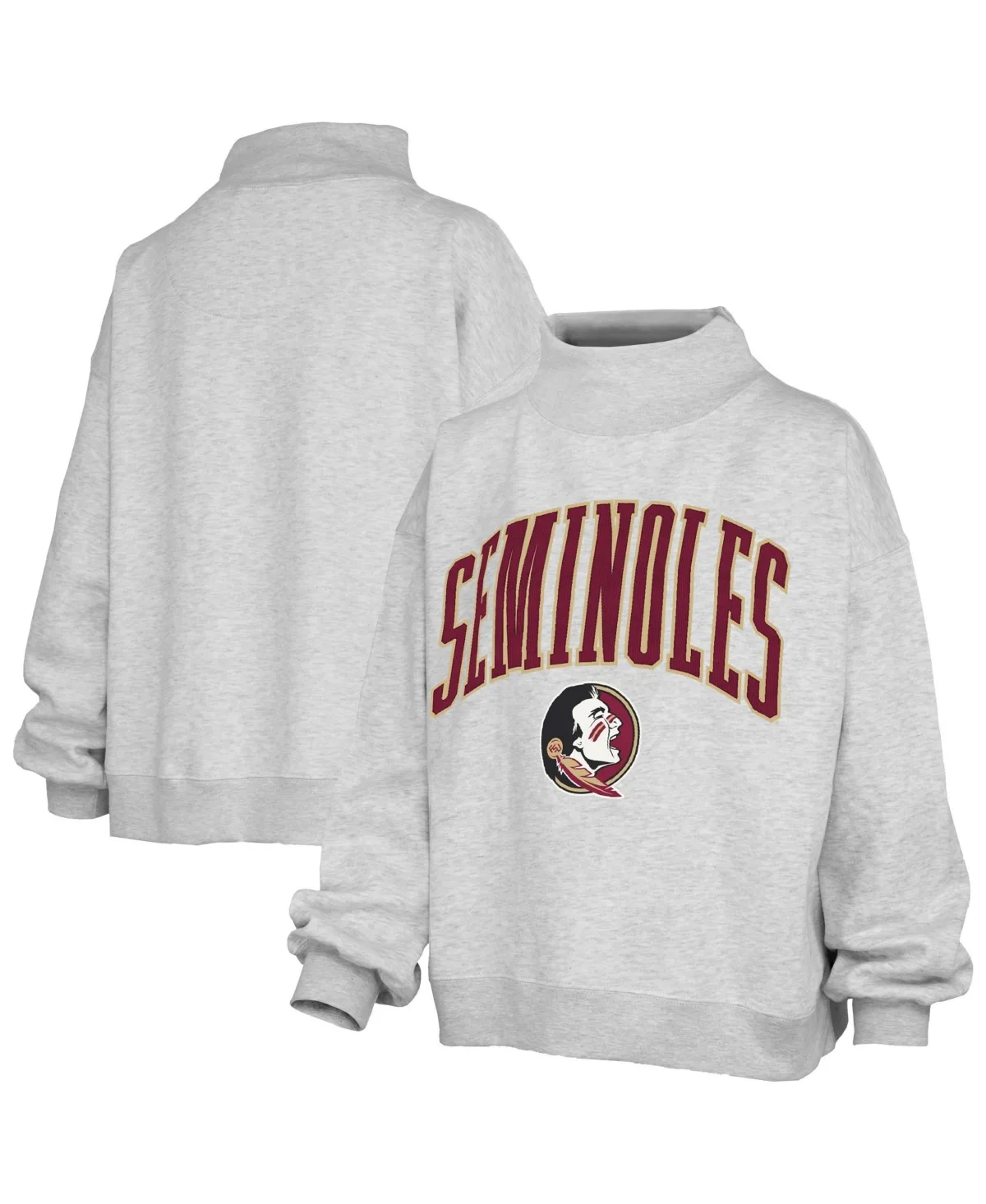 Florida State Seminoles Nelson Texture Lingo Mock Neck Fleece Sweatshirt