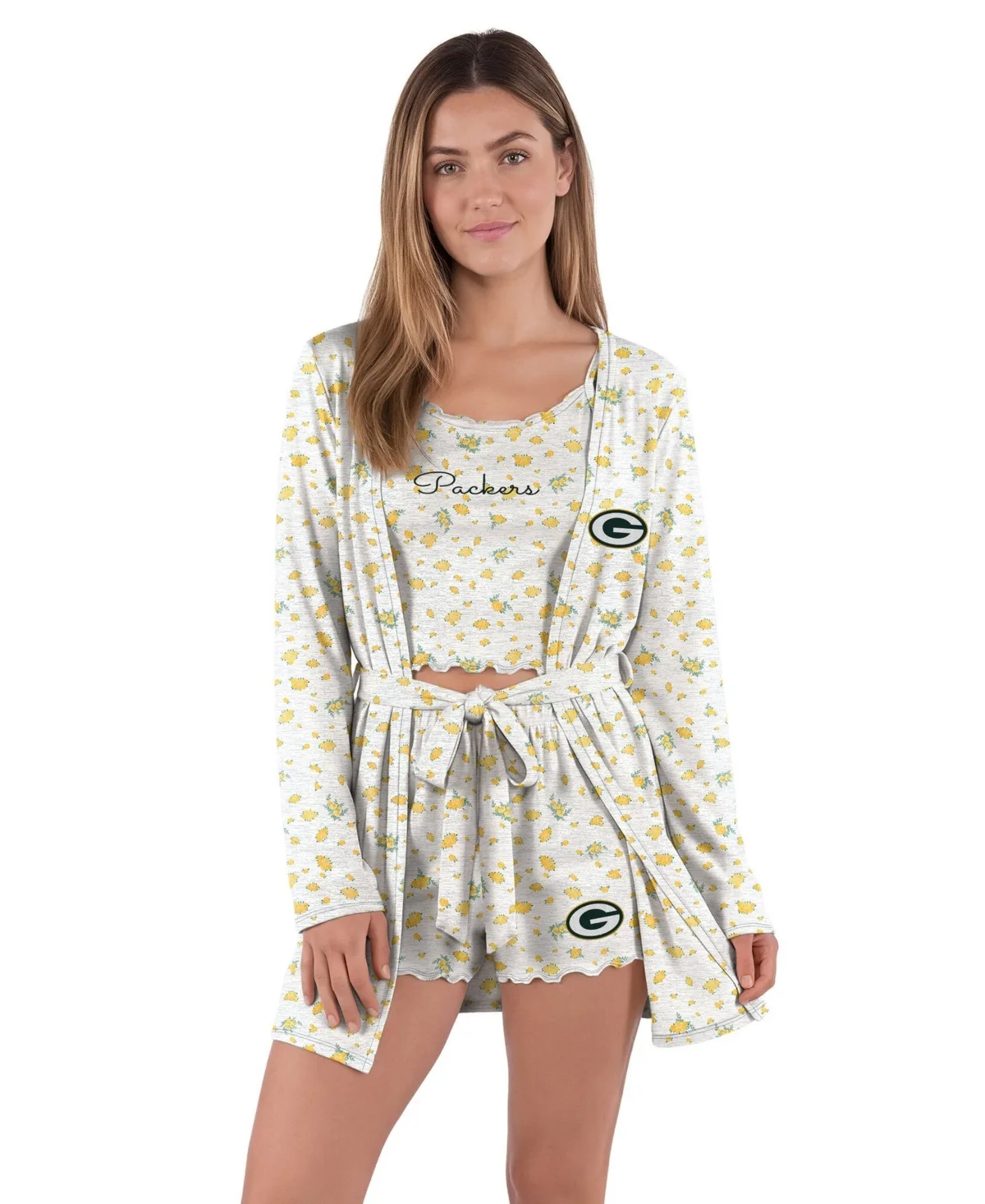 Green Bay Packers Cora Hacci Knit Sleep Set by Concepts Sport