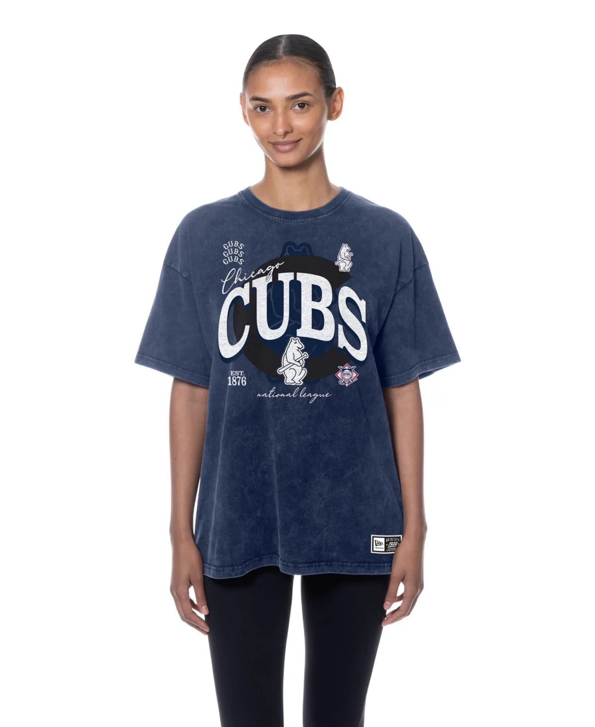 Chicago Cubs Throwback Mineral Wash Boyfriend T-Shirt by New Era