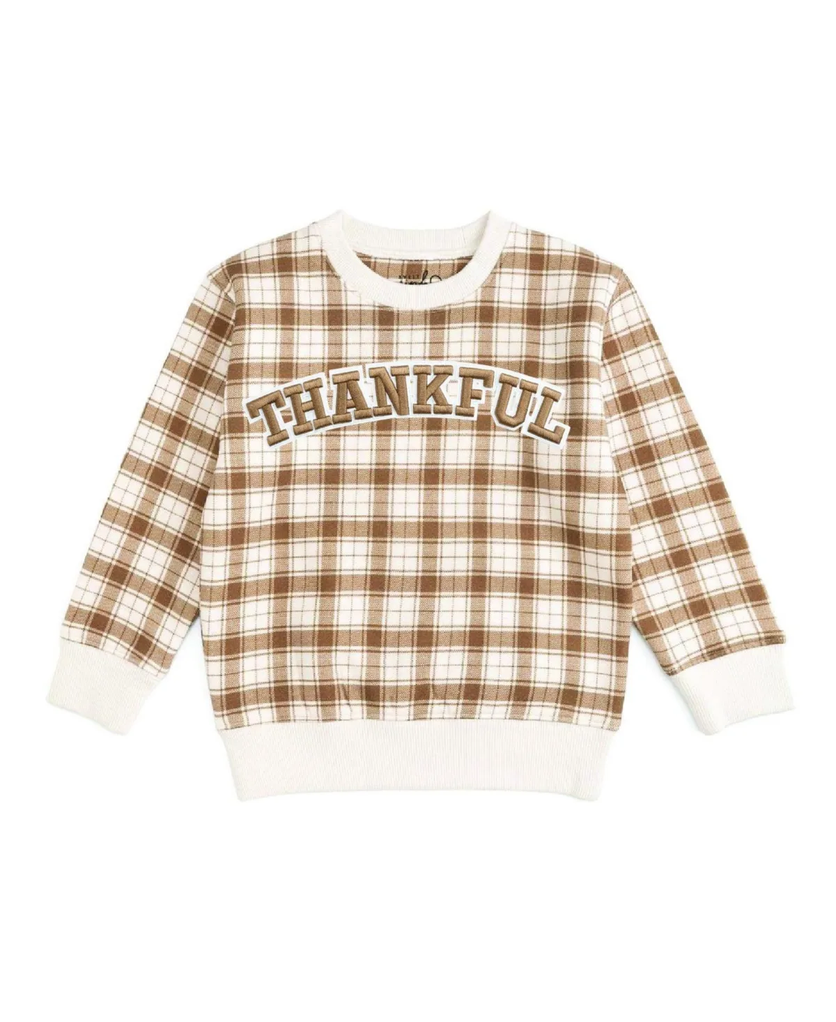 Thankful Patch Thanksgiving Long-Sleeve Crewneck Sweatshirt by Sweet Wink
