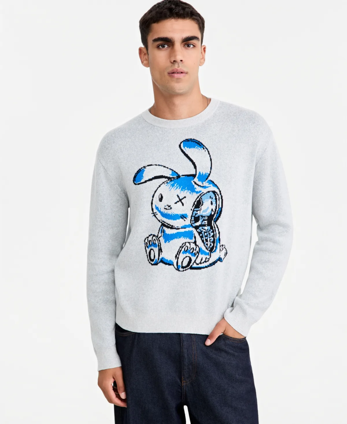 Graphic Crewneck Long-Sleeve Sweater by Mode of One