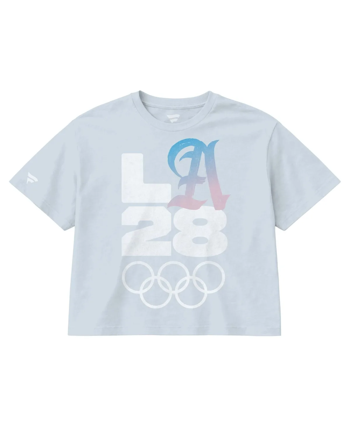 LA28 Bluebell Boxy Screen-Print Cropped T-Shirt by Fanatics