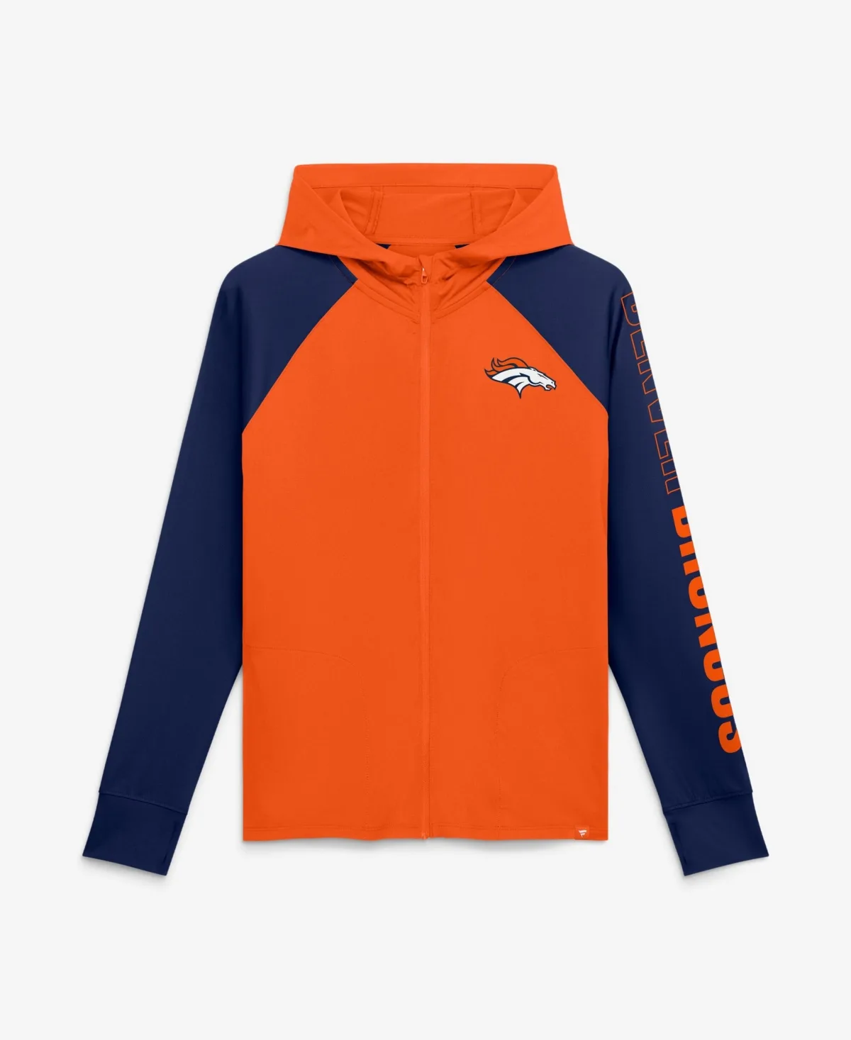 Denver Broncos Cornerback Blitz Raglan Full-Zip Hoodie by Fanatics
