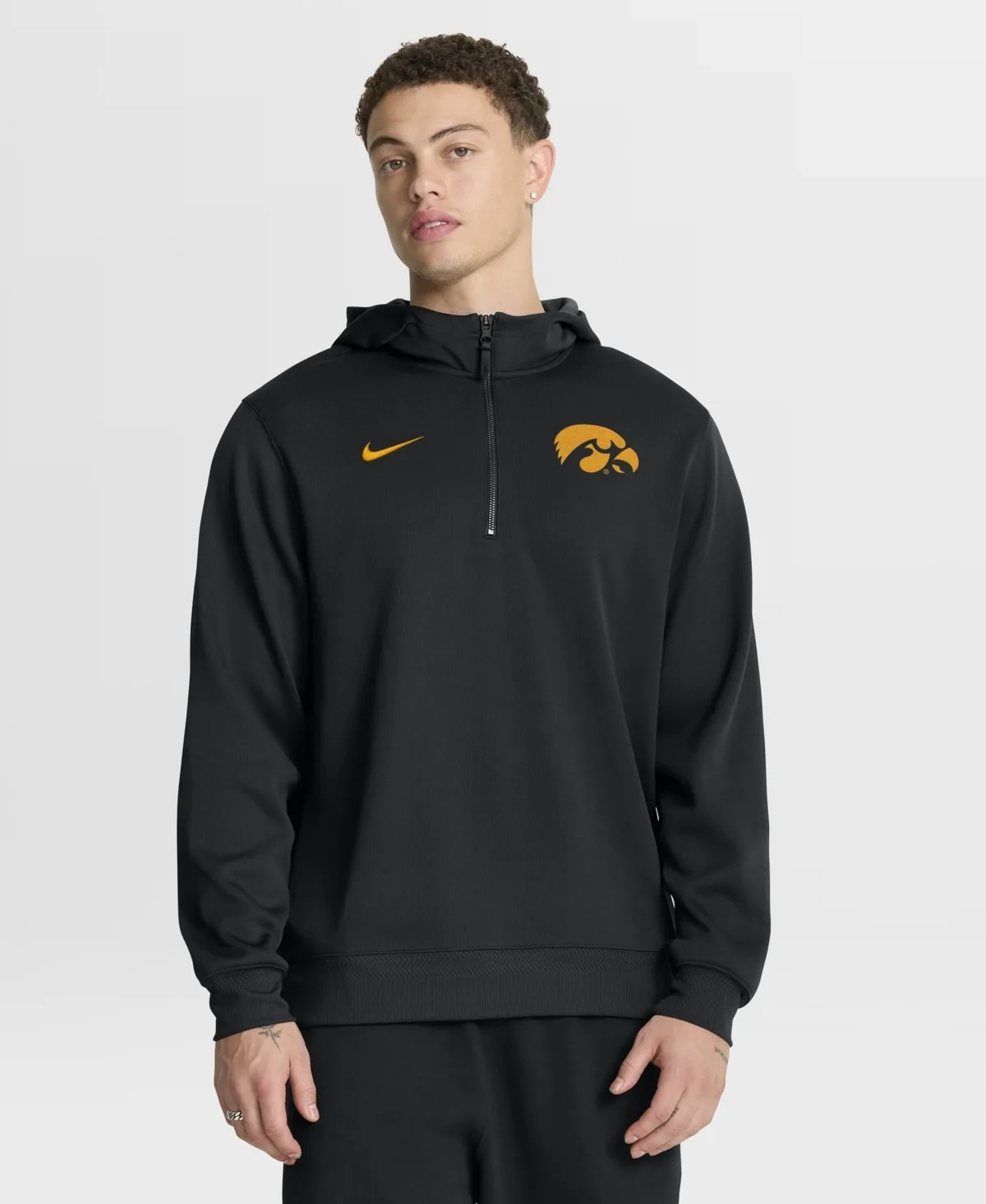 Iowa Hawkeyes Coaches Premium Quarter-Zip Dri-Fit Hoodie by Nike