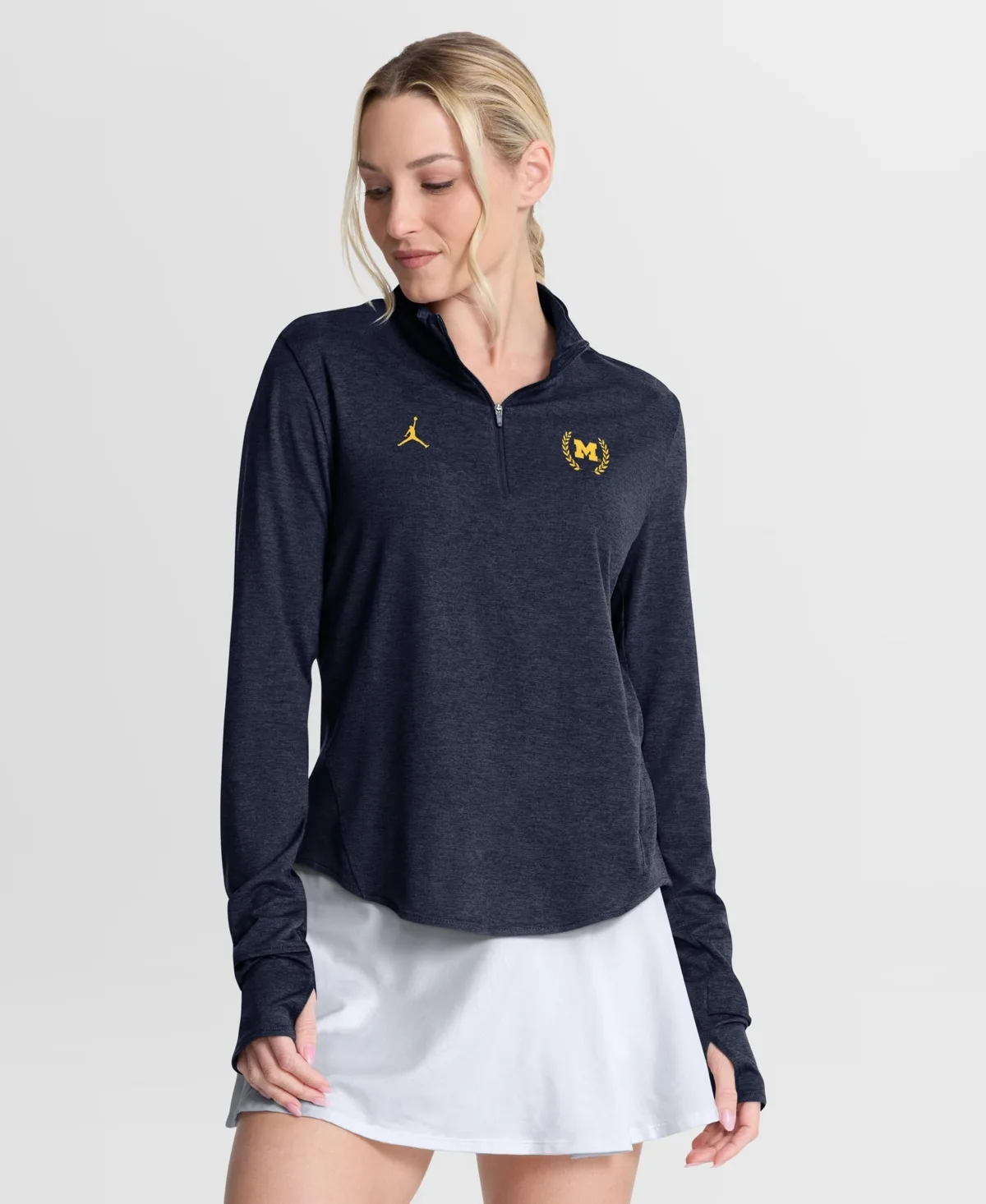 Michigan Wolverines Swift Mock Neck Half-Zip Pullover by Jordan