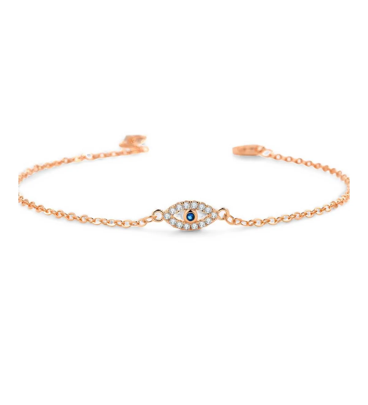 Cubic Zirconia Evil Eye Charm Bracelet