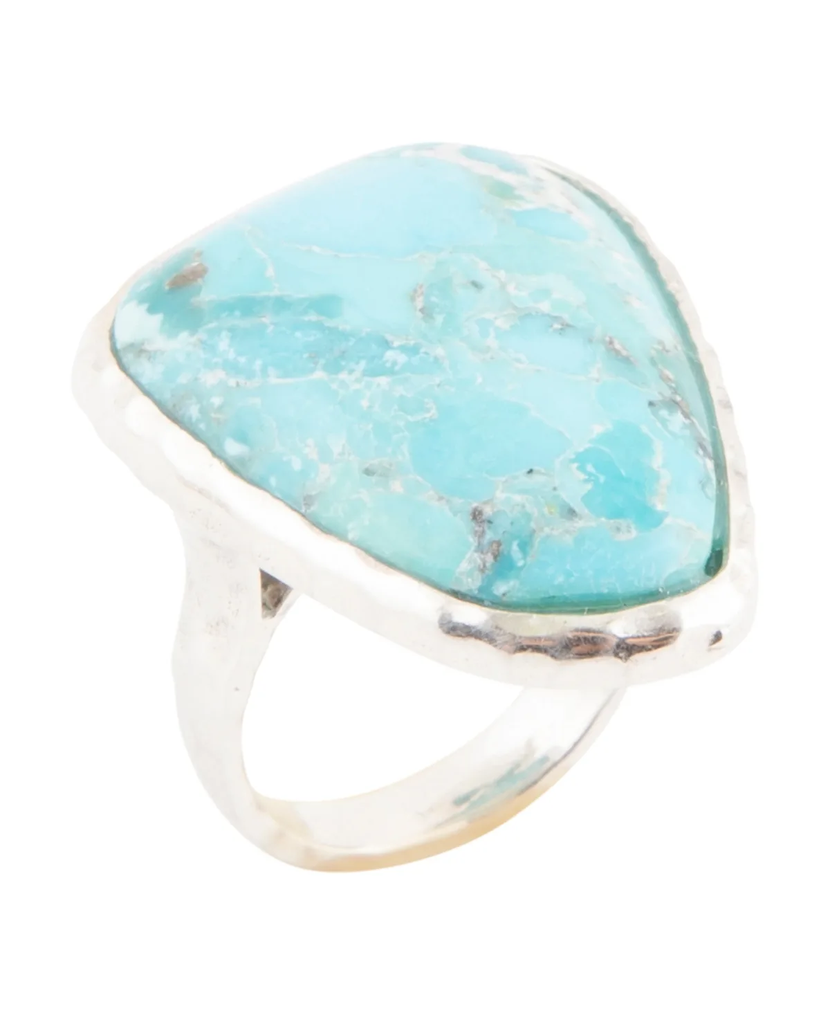 Abstract Blue Turquoise and Silver Ring by Barse