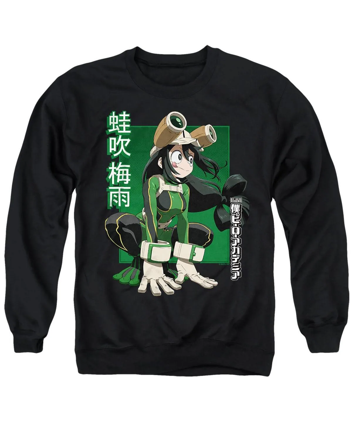 Tsuyu Asui Heroic Pose Graphic Long-Sleeve Crewneck Sweatshirt by My Hero Academia