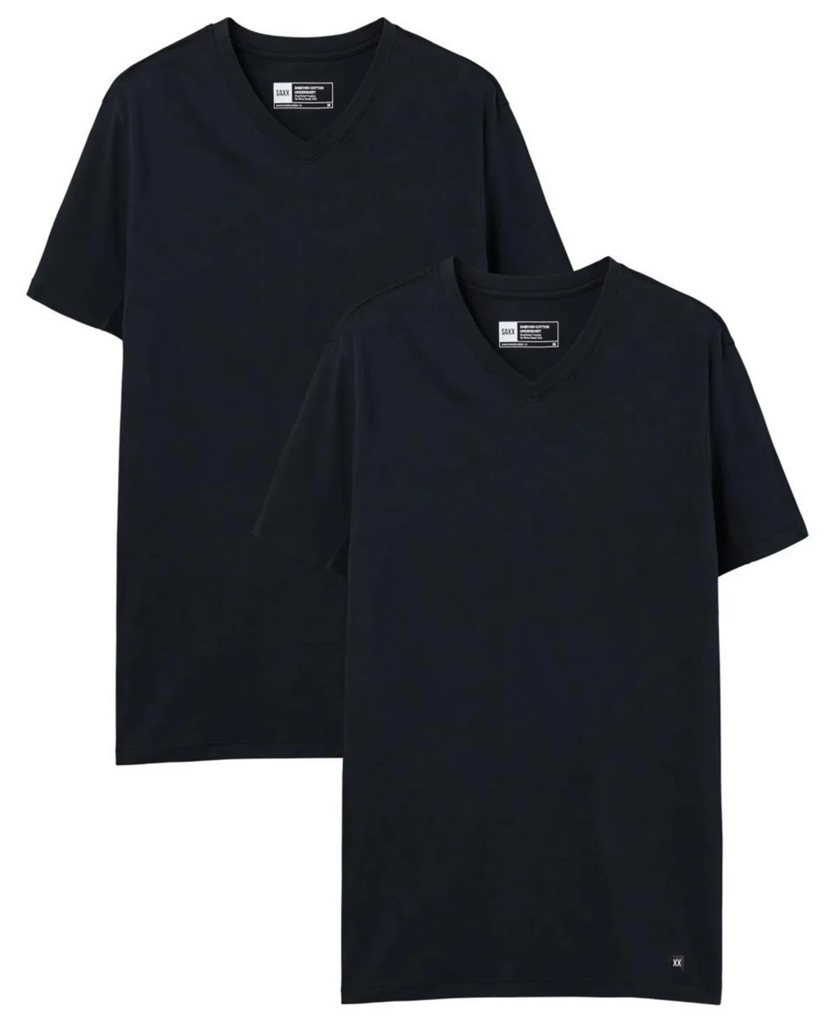 DropTemp Dry Cotton-Blend V-Neck Undershirts, 2-Pack by Saxx