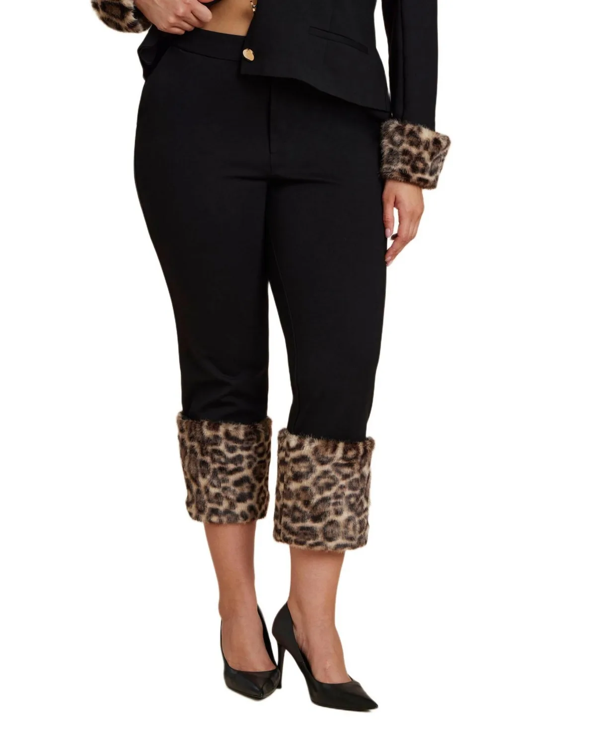 Faux Fur Trim Pant by Eloquii
