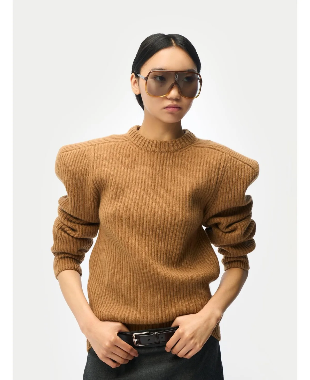 Sculpted-Shoulder Cashmere Sweater by Gobi Cashmere