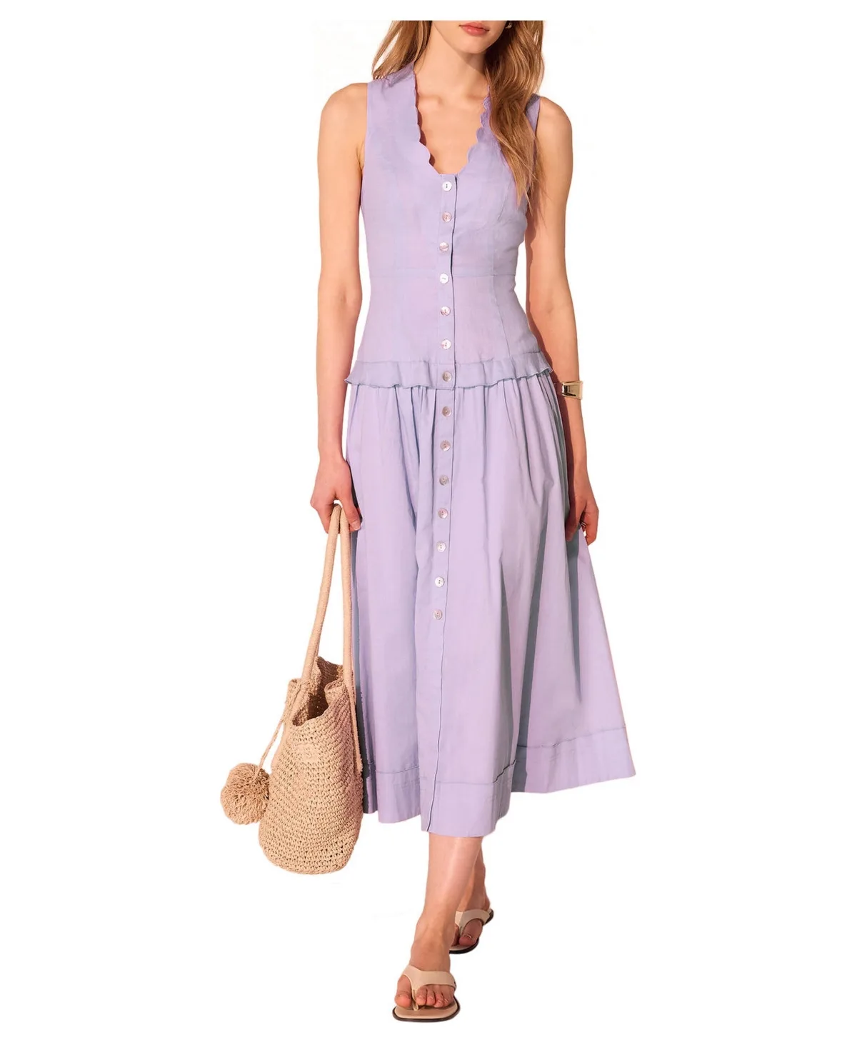 Ramie Drop Waist Maxi Dress by Mint Velvet