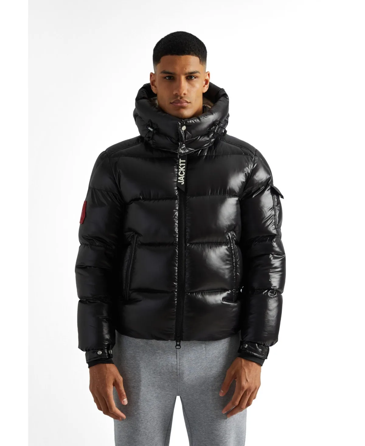 Hooded Puffer Jacket - Stone by Jack1t
