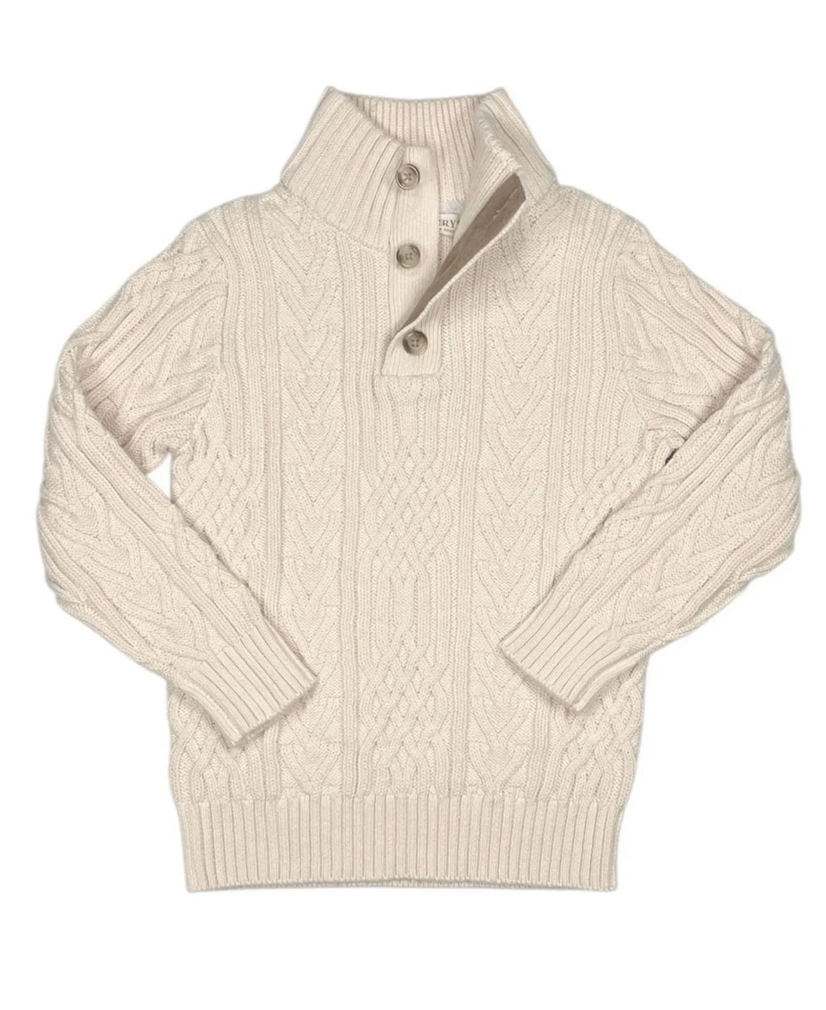 Organic Mock Neck Cable Sweater by Hope & Henry