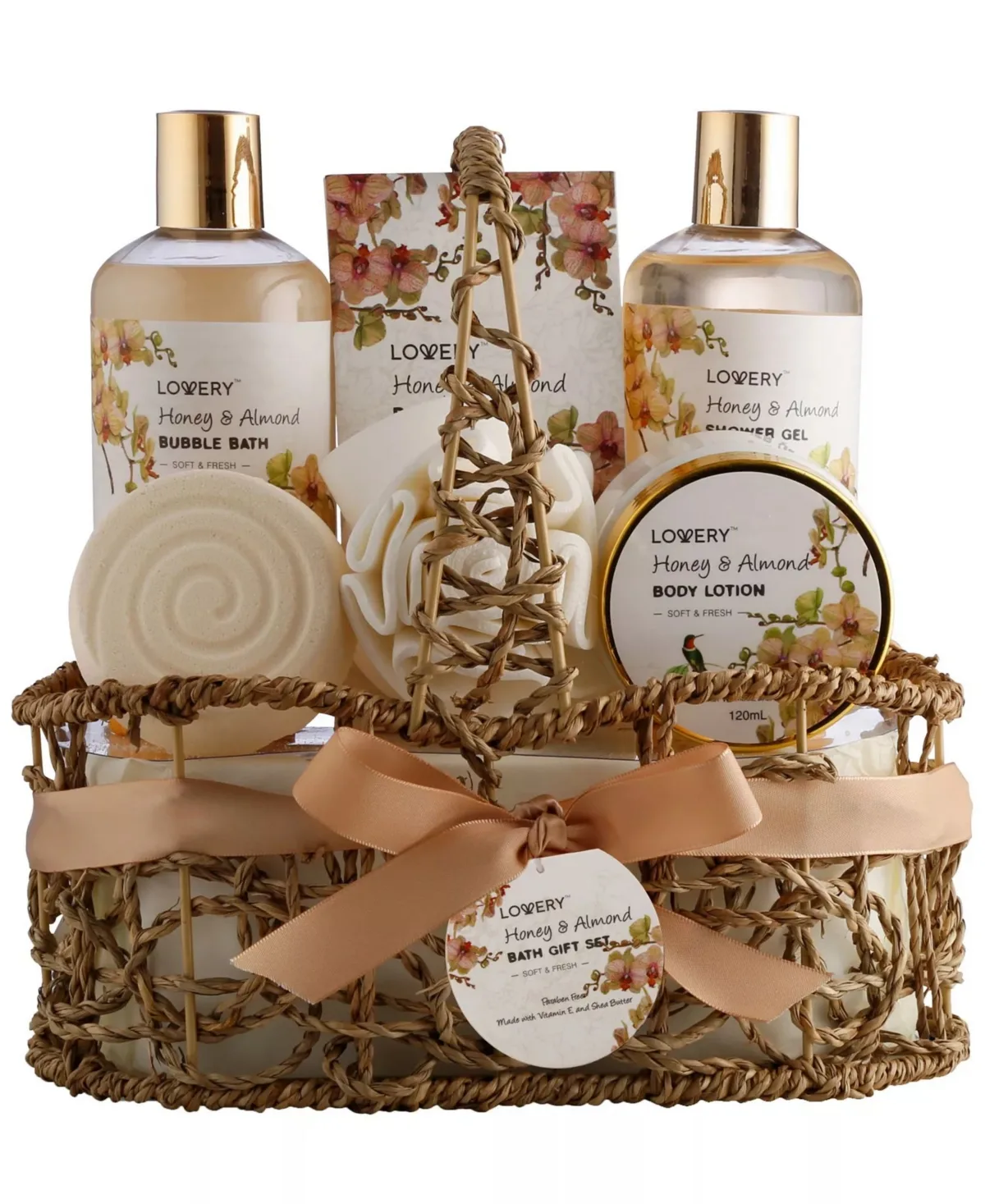 Honey and Almond Body Care 8 Piece Gift Set by Lovery