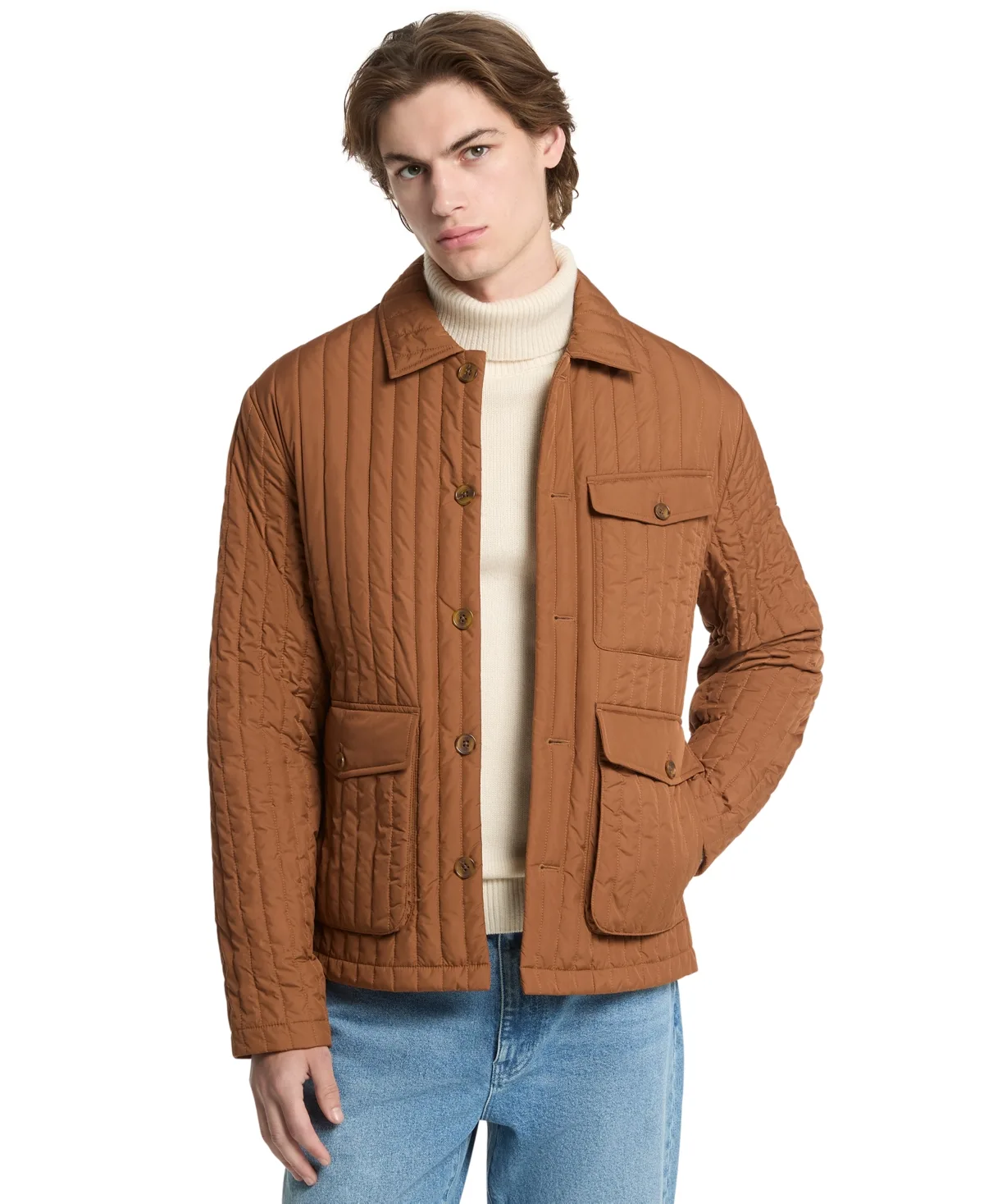 Narrow Quilt Chore Point Collar Jacket by MICHAEL Michael Kors