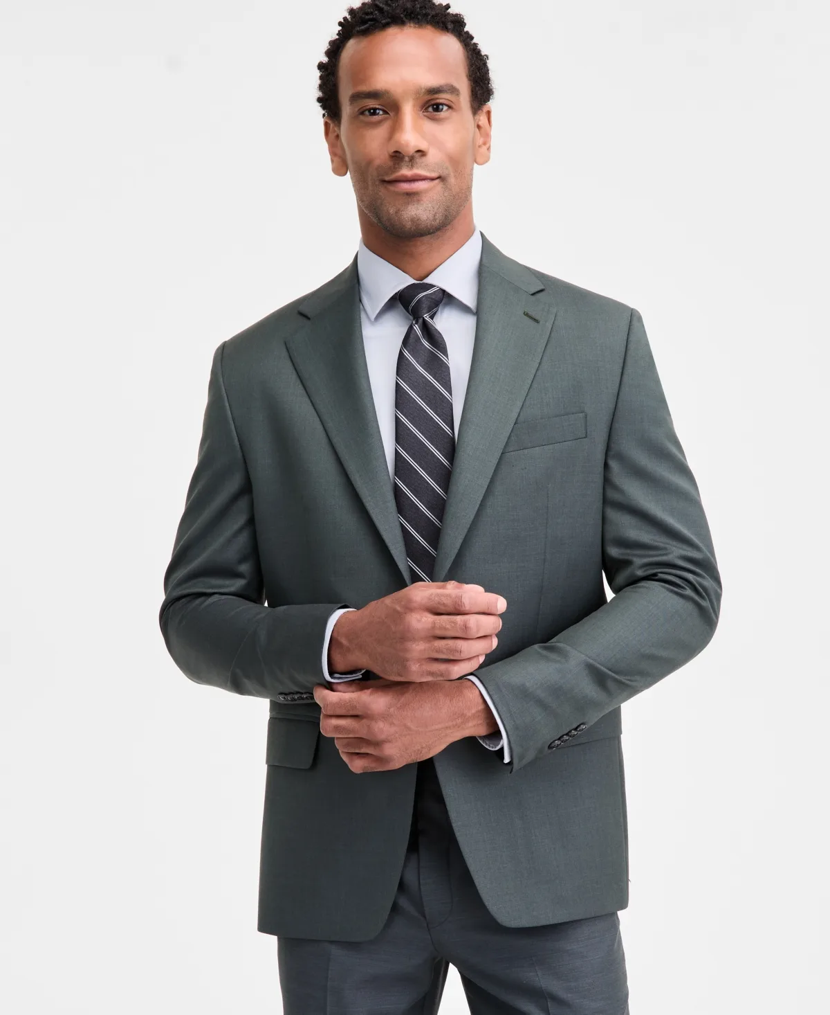 Classic-Fit Wool-Blend Stretch Plaid Suit Separate Jacket by MICHAEL Michael Kors