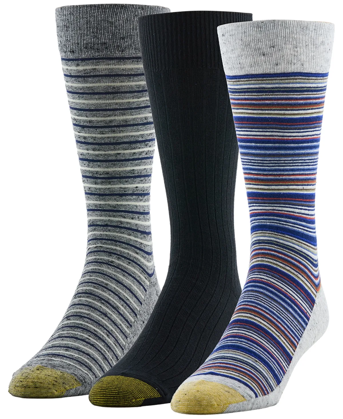 Frankie Stripe Ribbed-Cuff Crew Socks, 3-Pack by Gold Toe