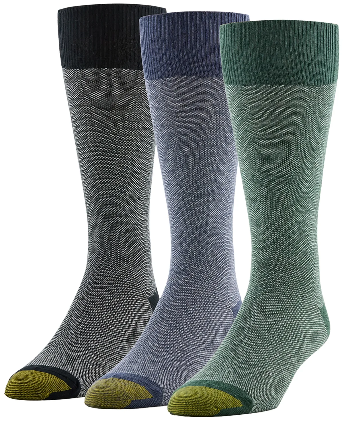 Classic Two Feed Ribbed Cuffs Crew Socks, 3-Pack by Gold Toe