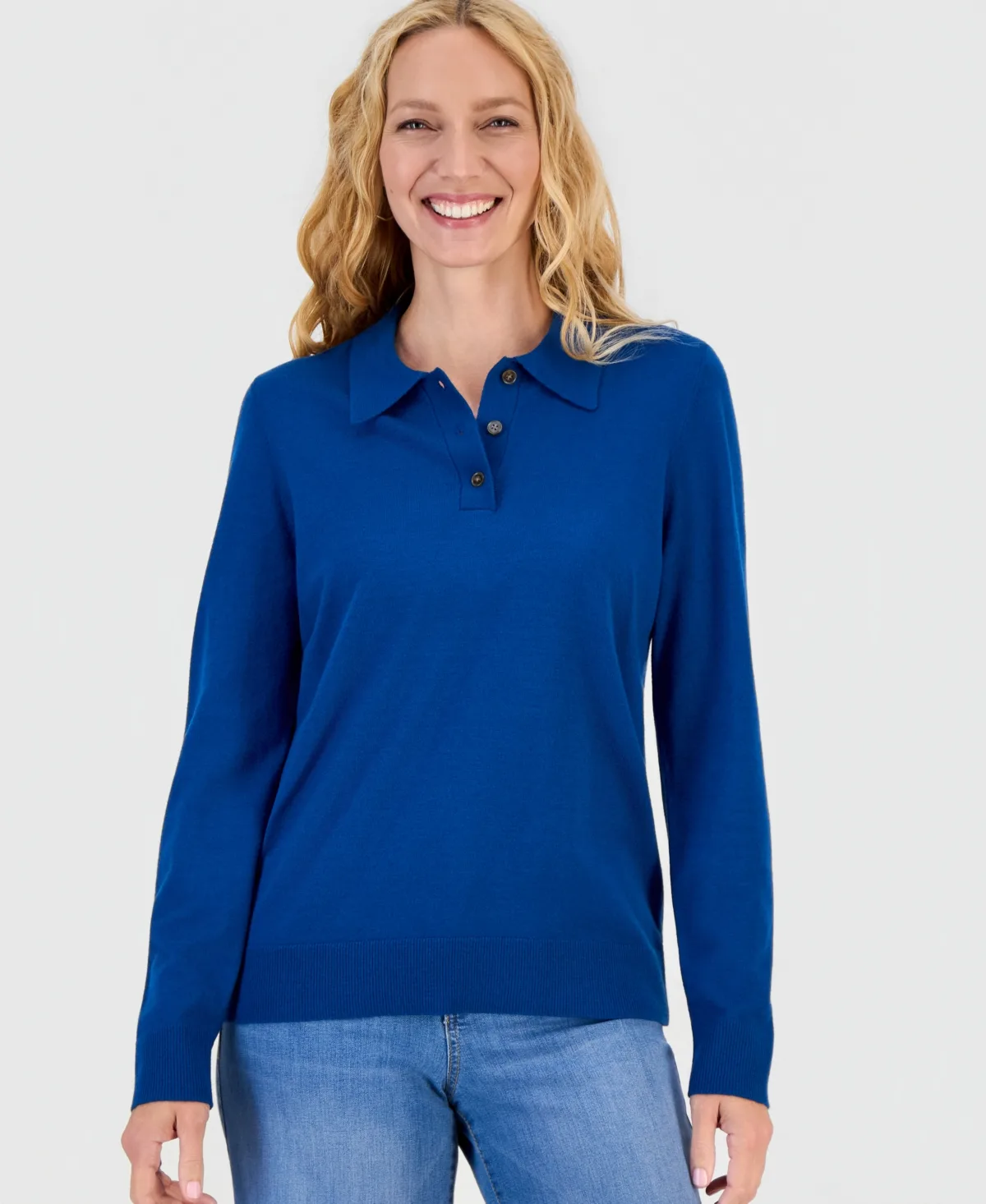 Long-Sleeve Polo Sweater by Style & Co