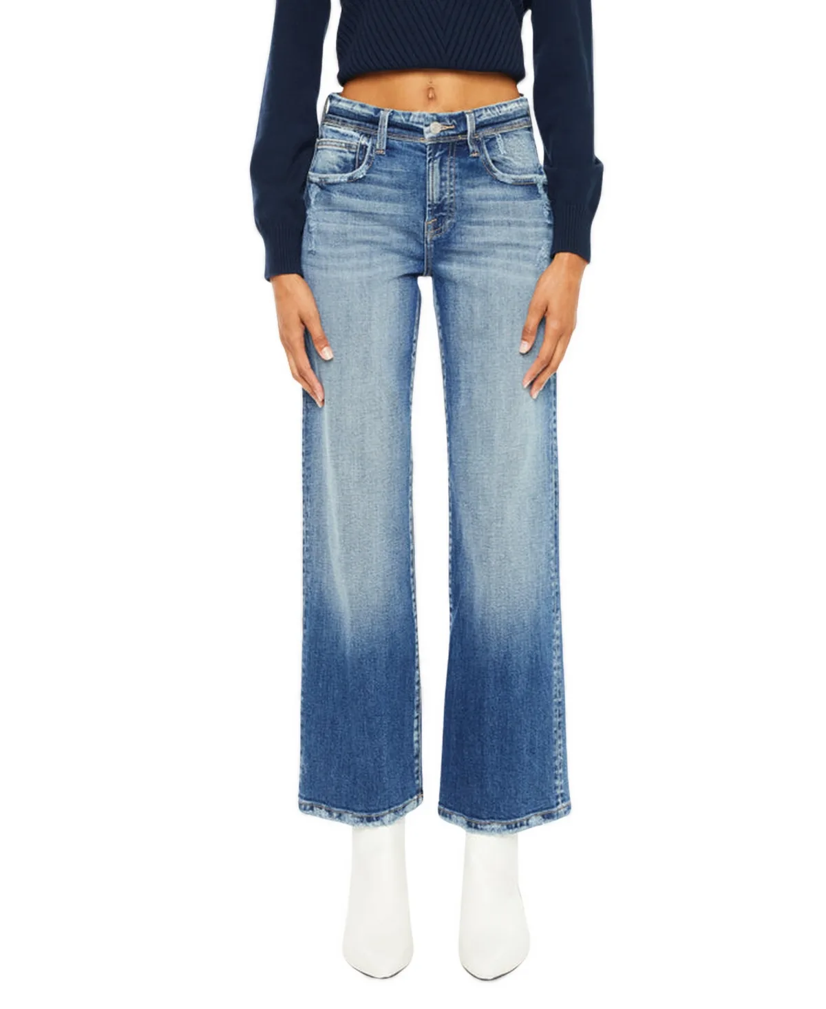 Angela High-Rise Slim Wide-Leg Jeans by Kancan Premier