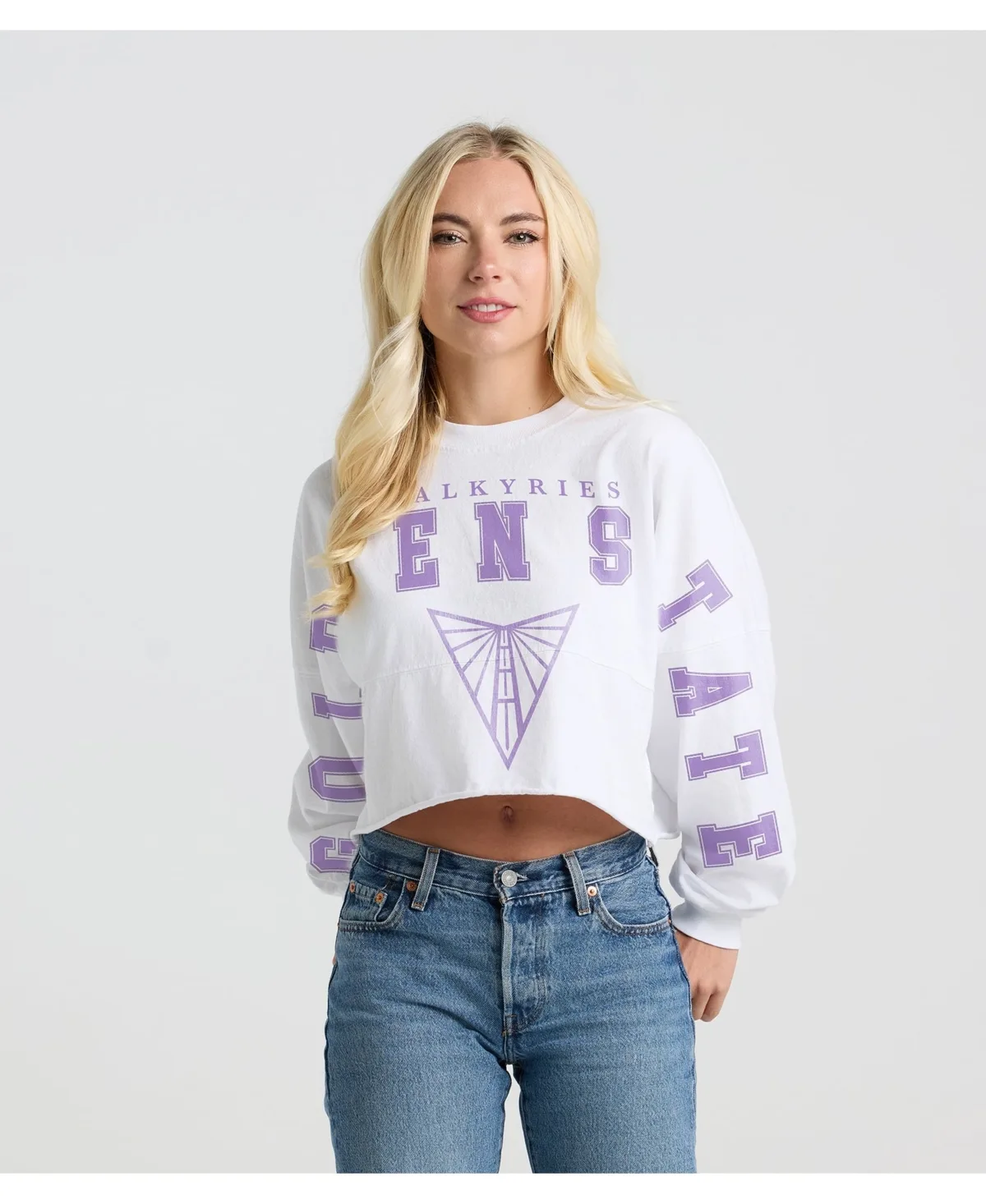 Golden State Valkyries Spirit Jersey Cropped Crew Neck Sweatshirt by Fanatics
