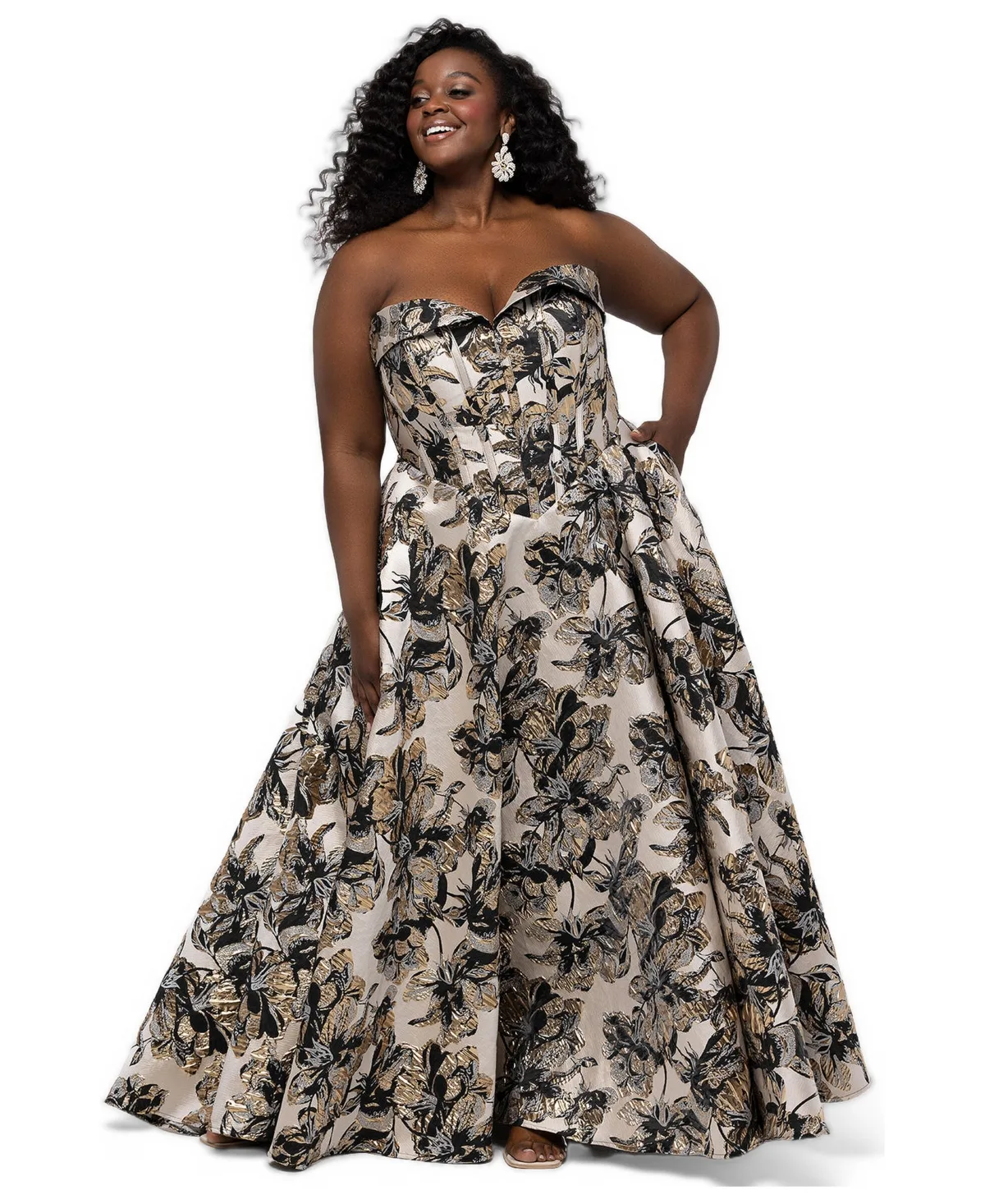 Prima Donna Strapless A-Line Brocade Gown by Sydneys Closet