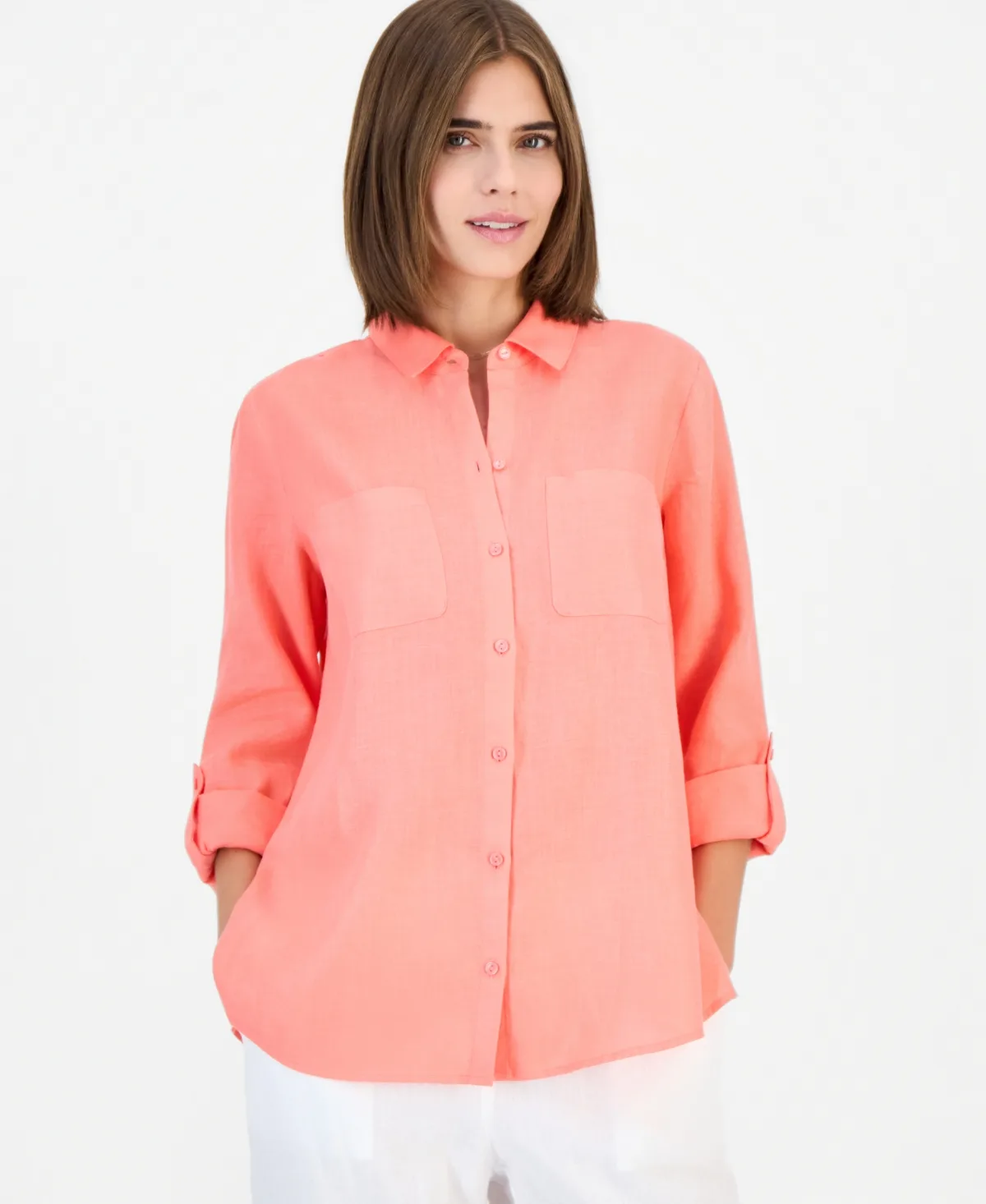 100% Linen Shirt by Charter Club