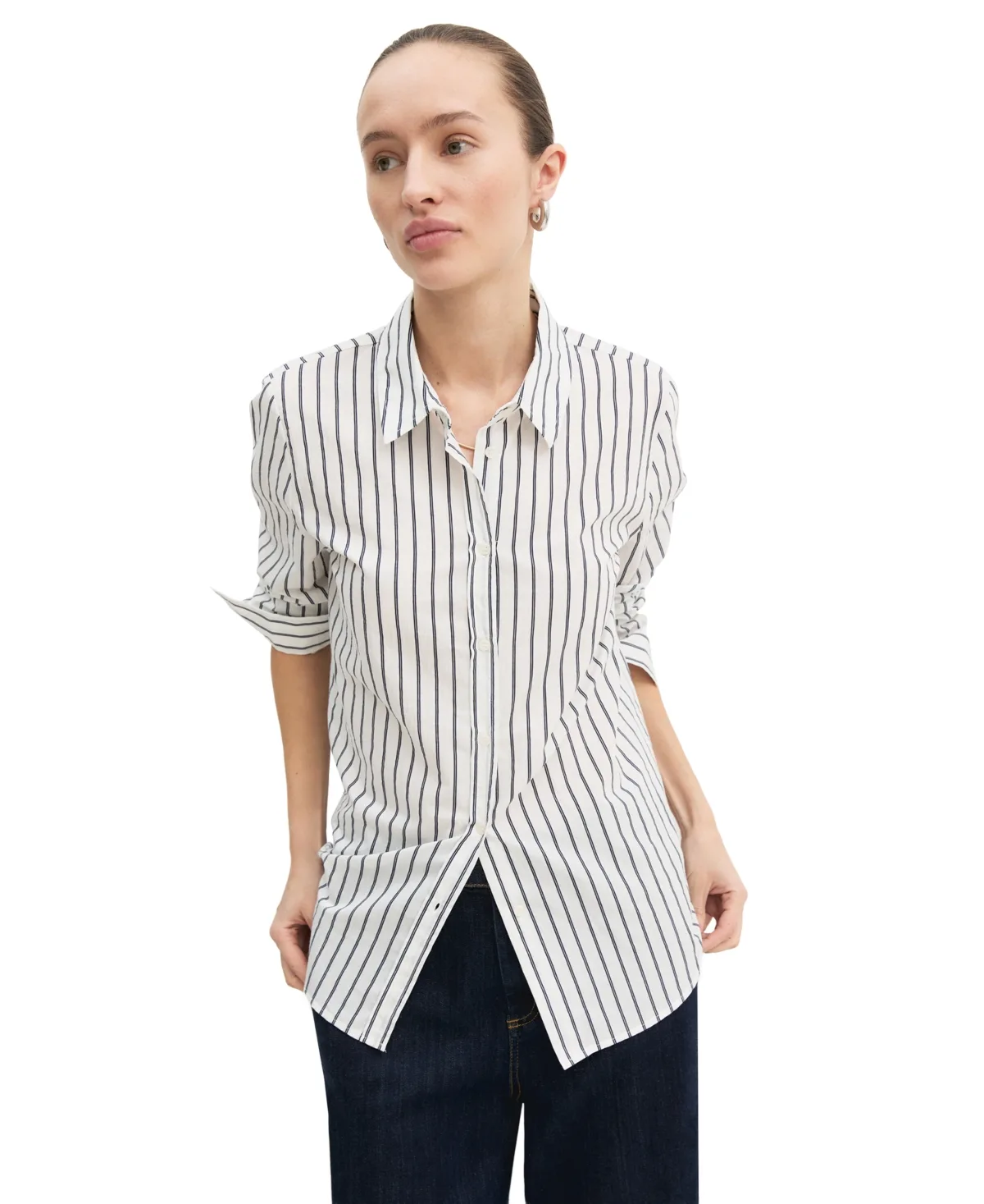 Emmguglia Long-Sleeve Striped Cotton-Blend Button-Up Shirt by Emme Marella
