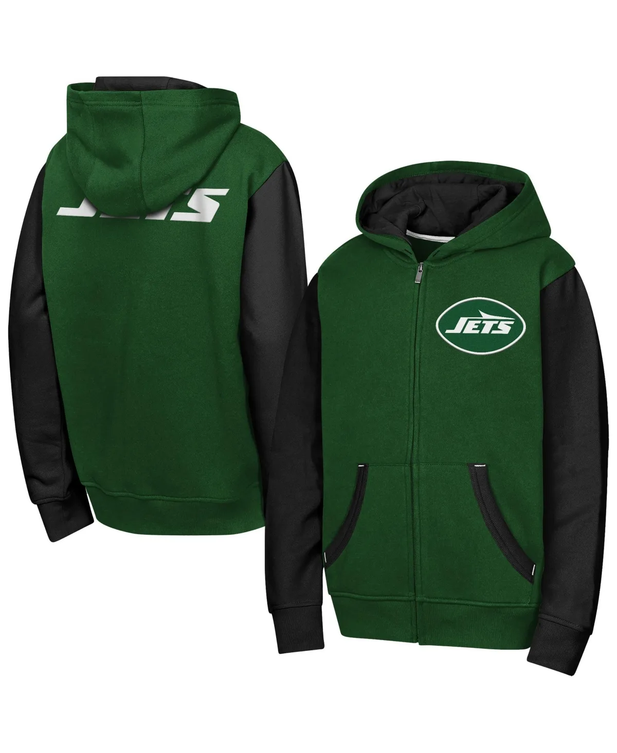 New York Jets Stadium Color Block Full-Zip Hoodie by Outerstuff