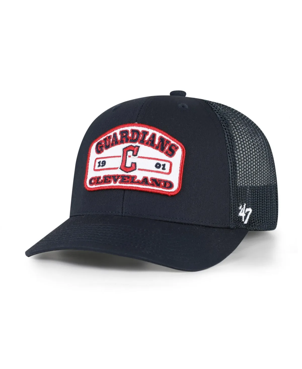 Cleveland Guardians Roadway Snapback Mesh Trucker Hat by 47 Brand
