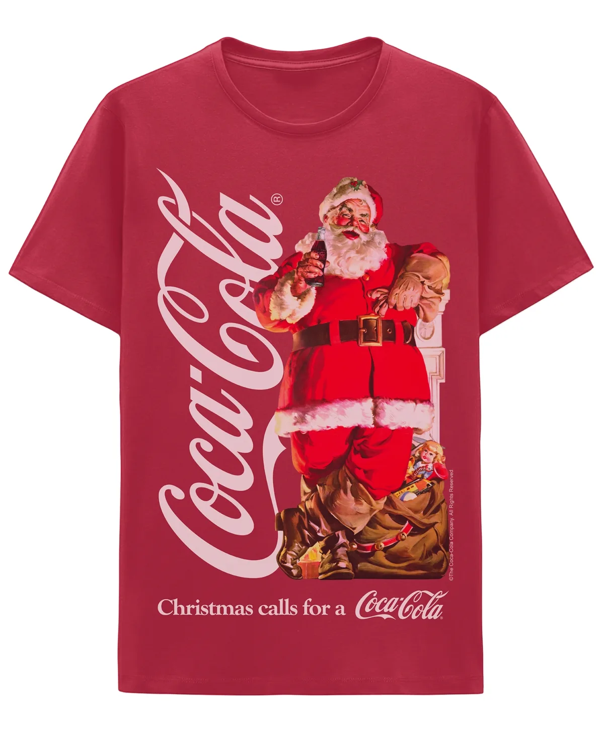 Santa Clause Coke Holiday Graphic Classic-Fit T-Shirt