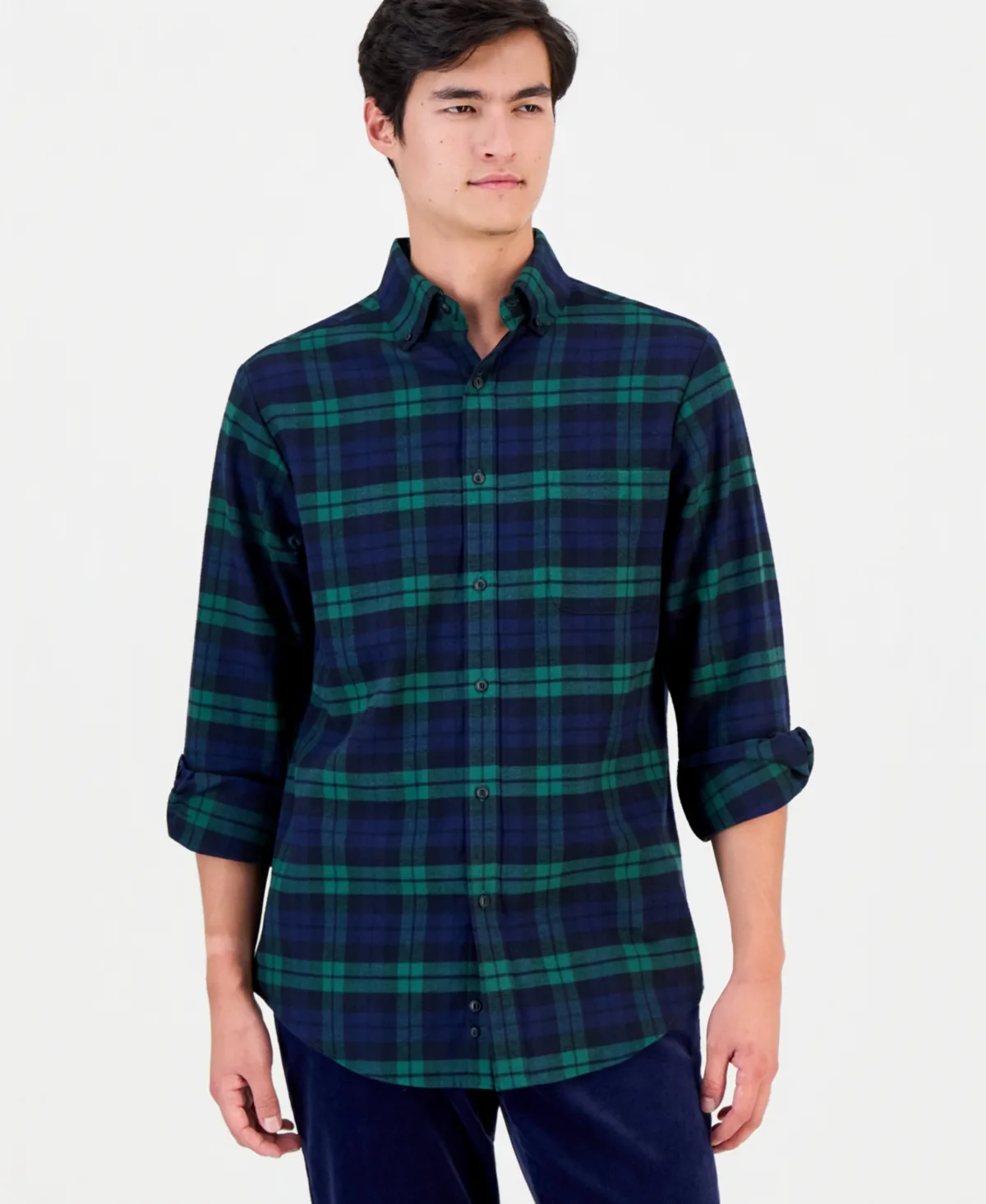 Long-Sleeve Flannel Shirt by Club Room