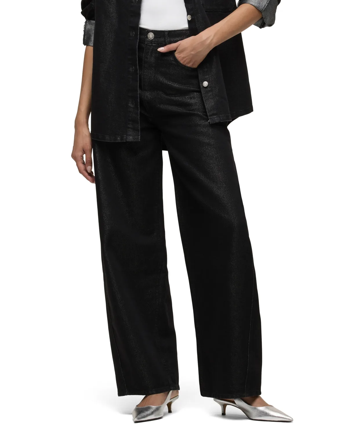 Bailey High-Rise Barrel Wide-Leg Denim Jeans by Hudson Jeans